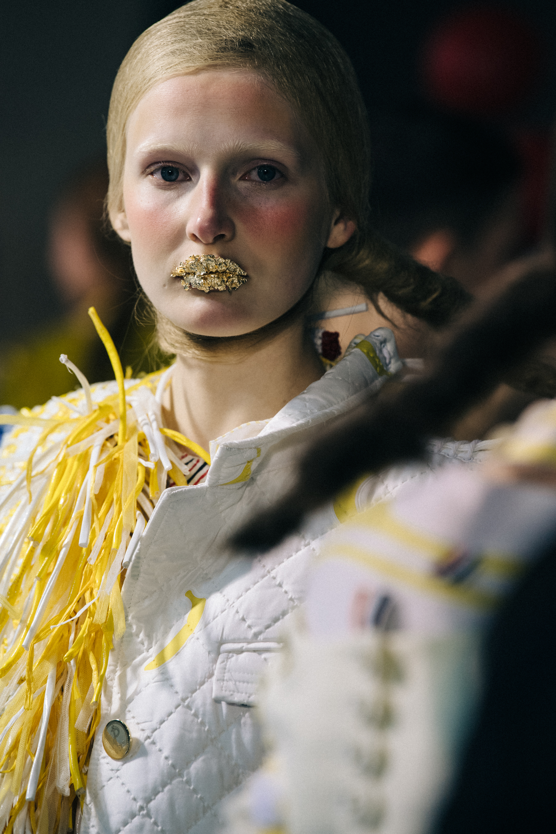 Leah Rodl backstage at Thom Browne