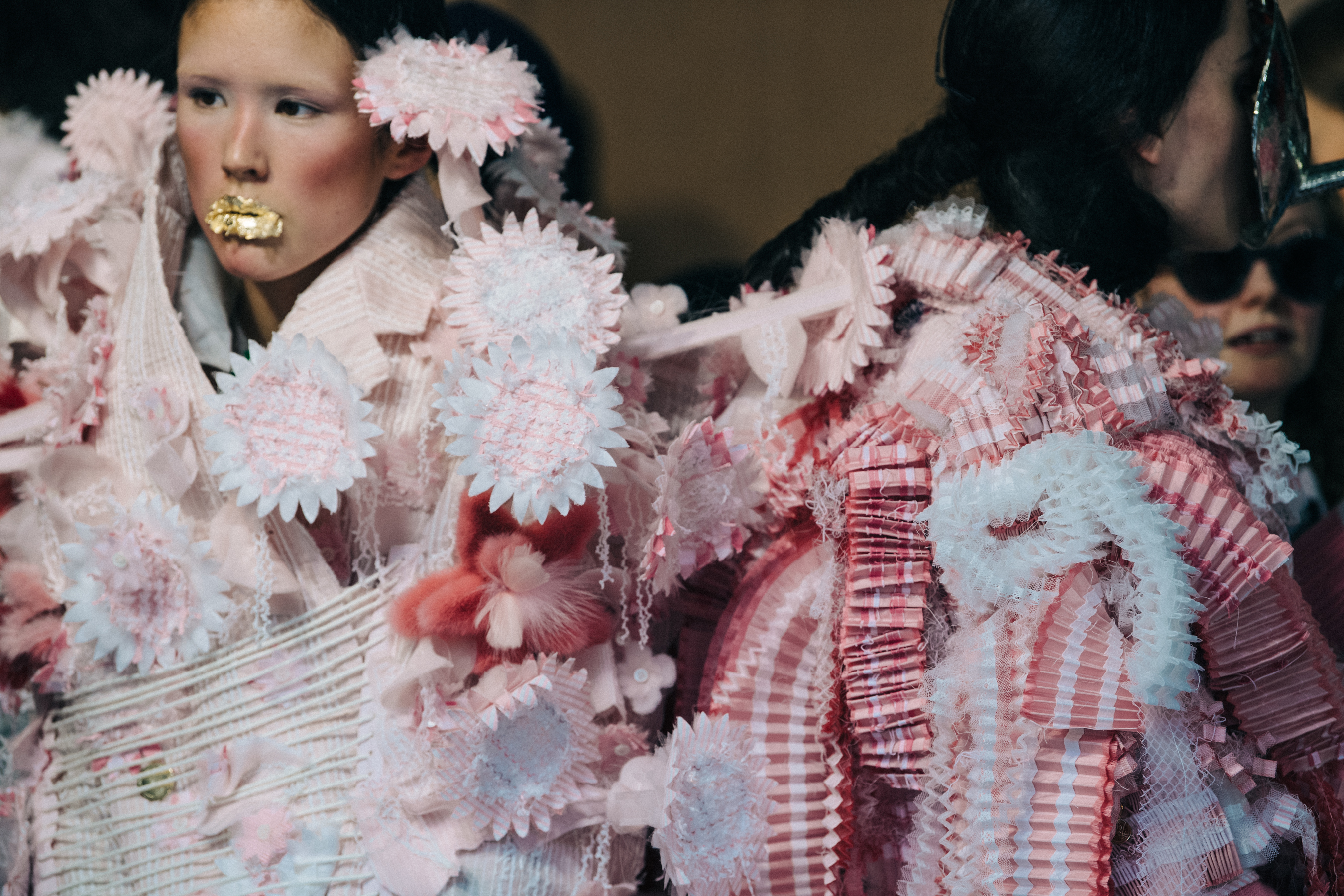 Kennah Lau backstage at Thom Browne