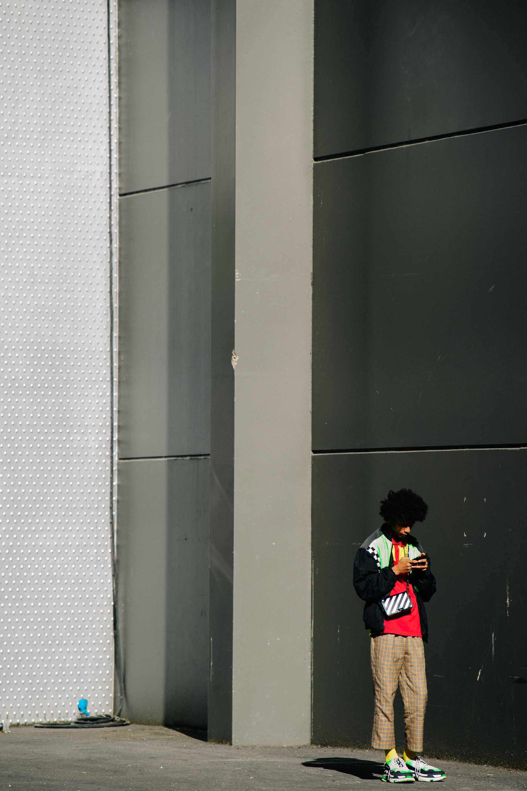 Man wearing colourful outfit