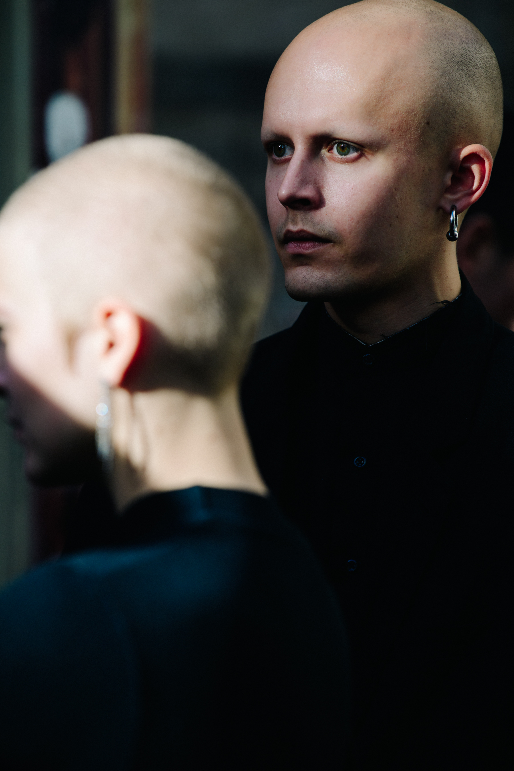 Two bald people