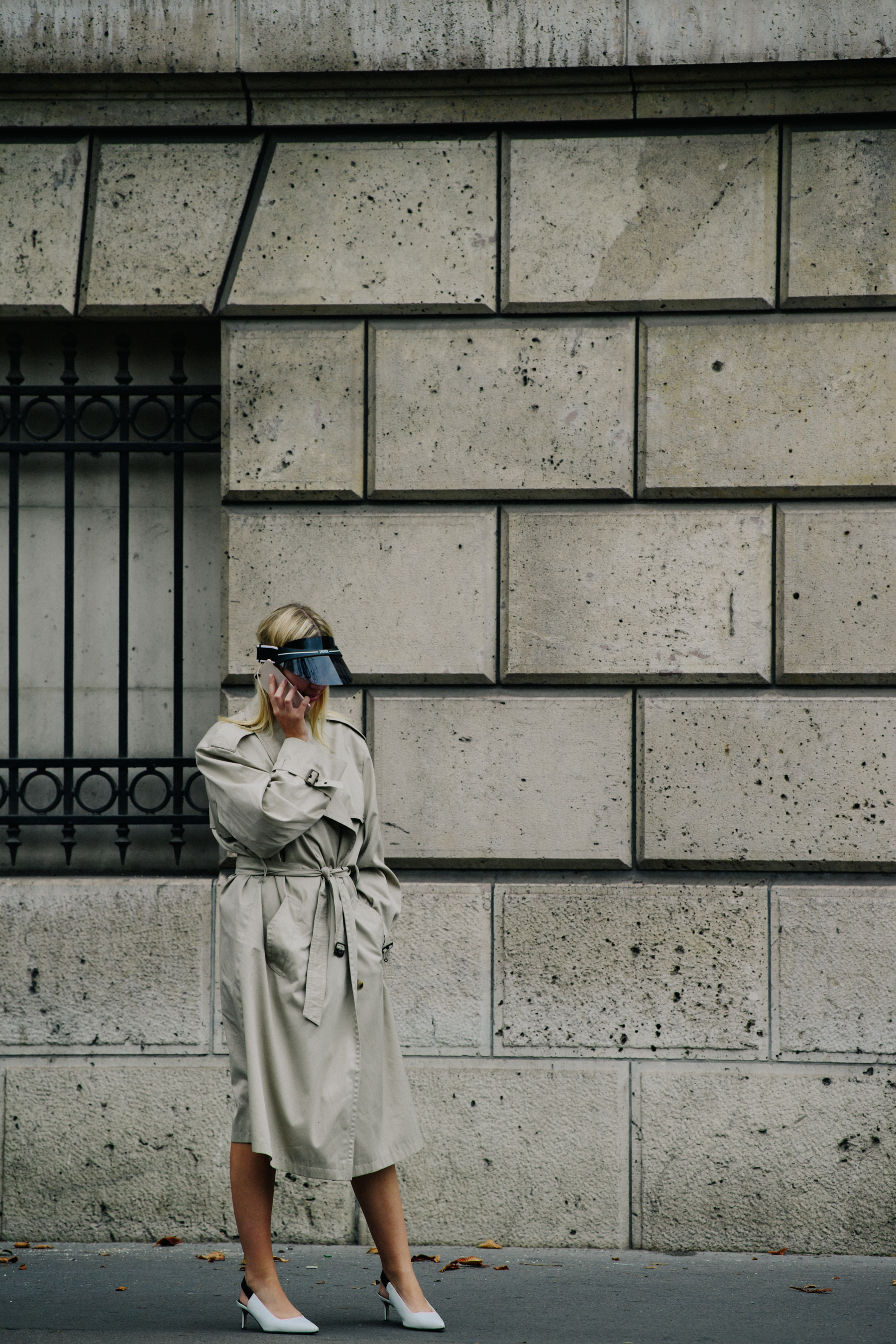 Woman wearing trench coat