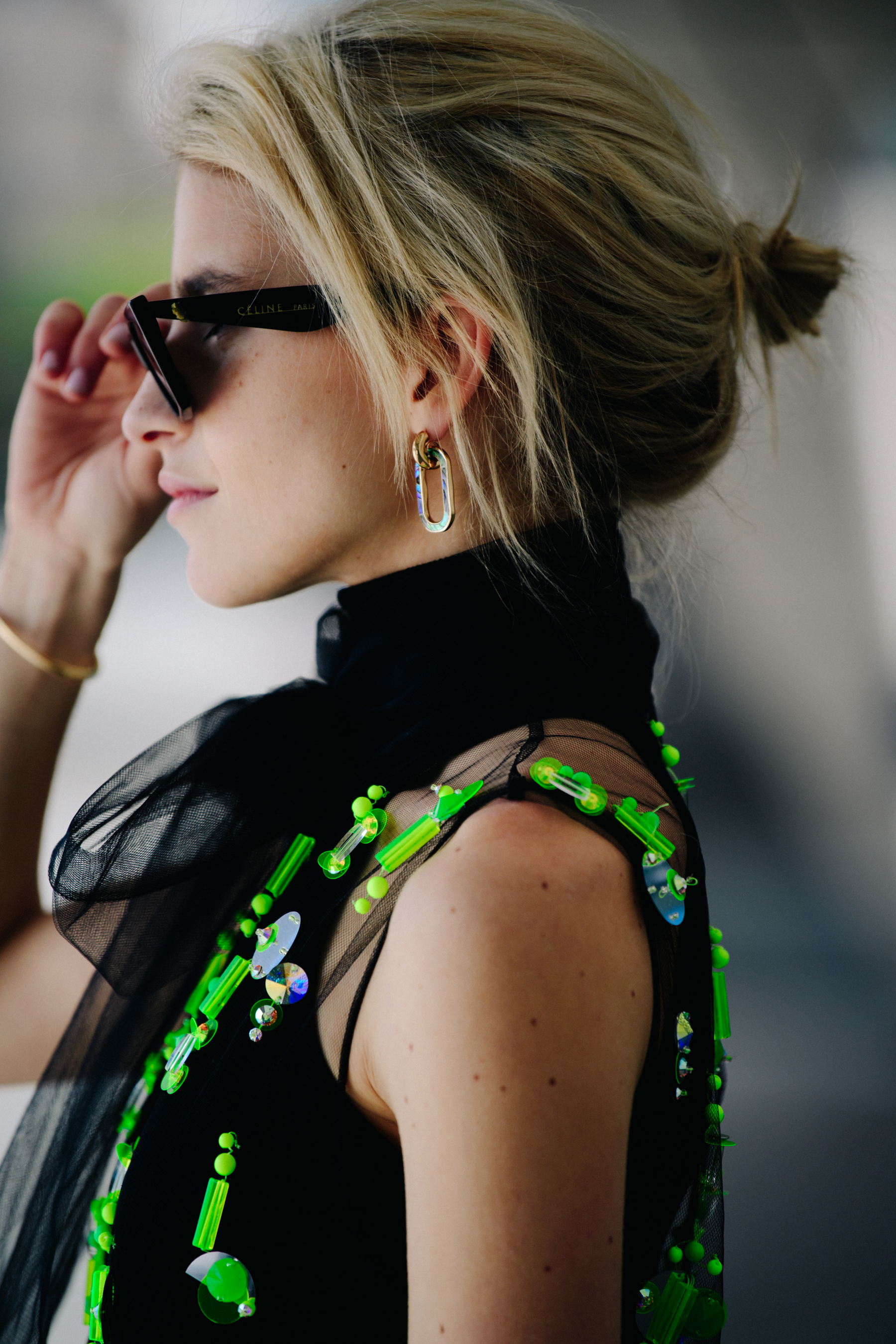 German blogger wearing Celine glasses