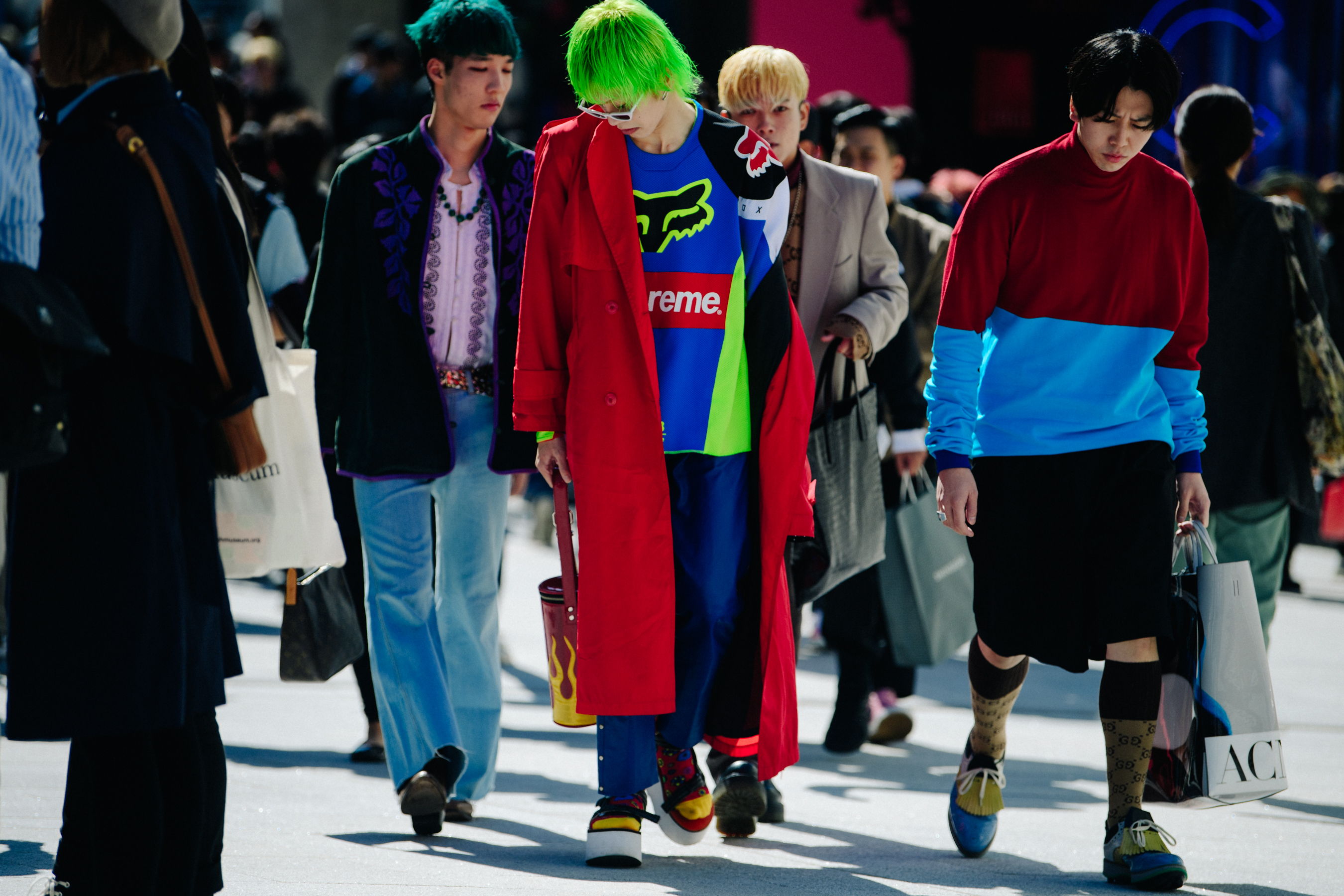 Man wearing colourful outfit