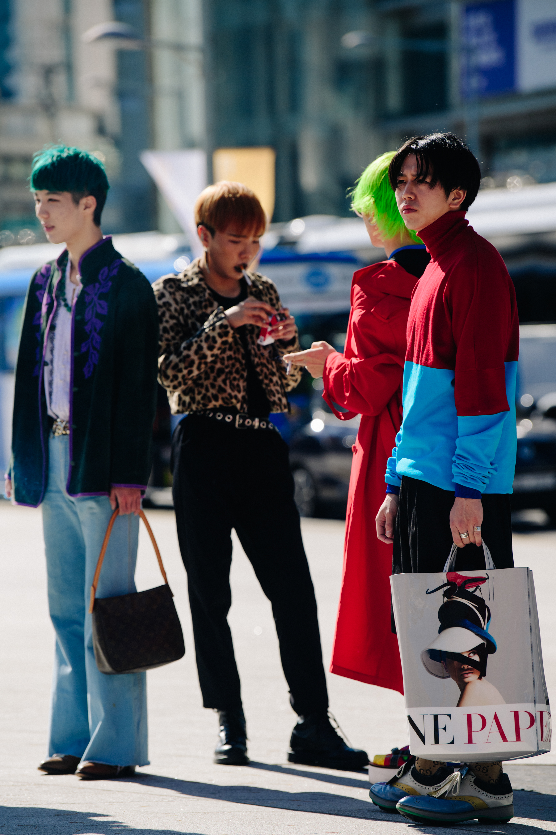 Group of colourful dressed people