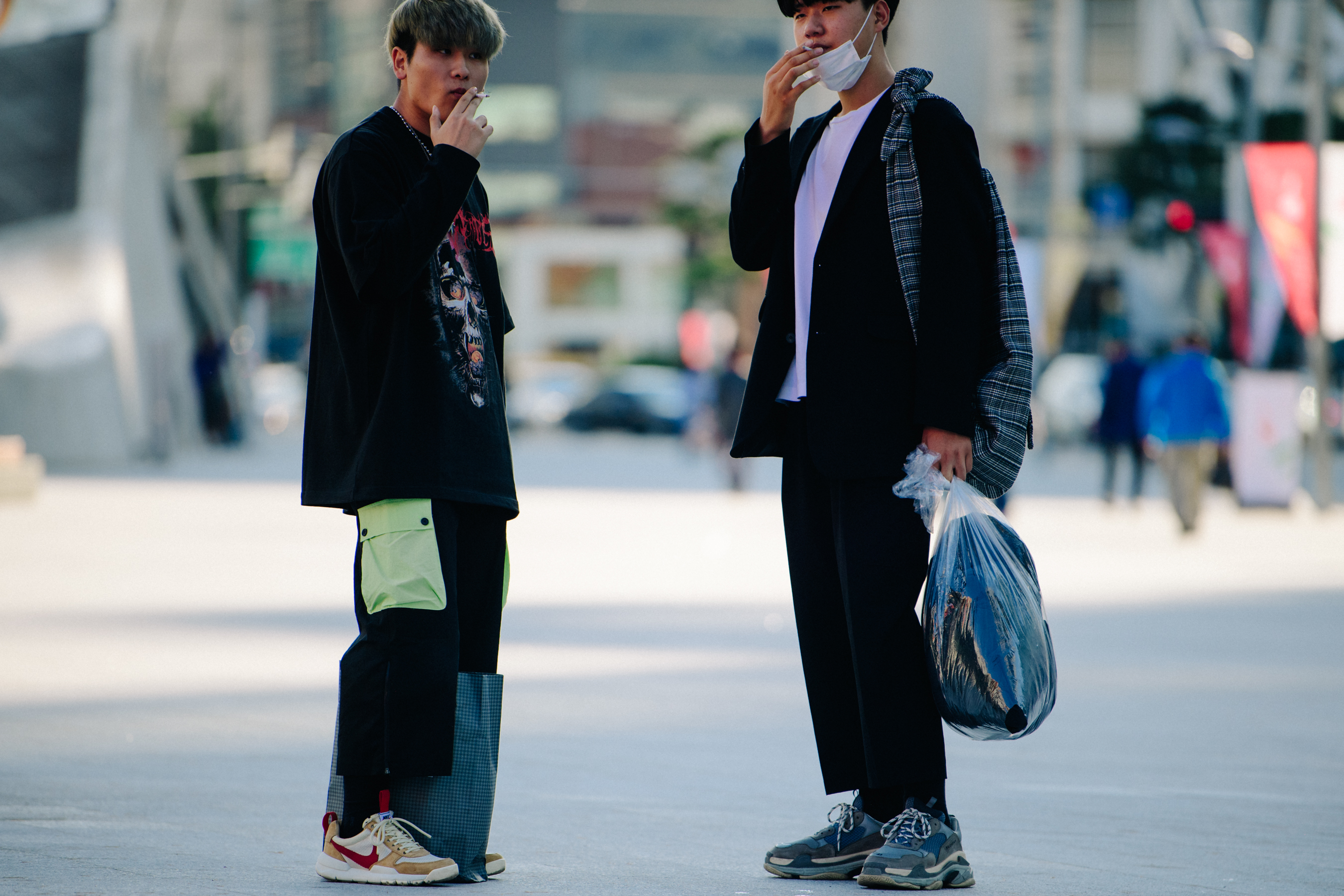 Two men smoking