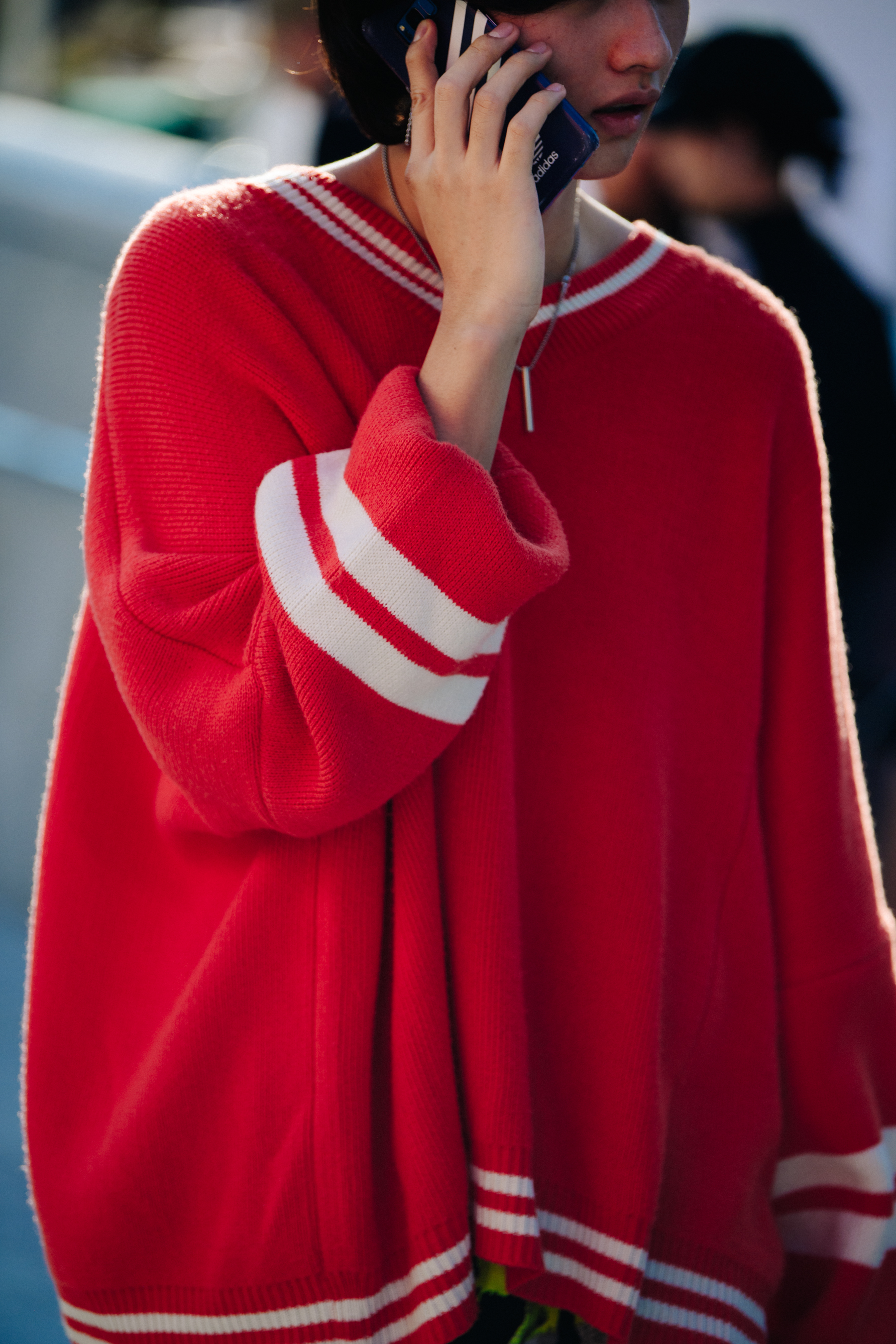 Man wearing red wool jumper