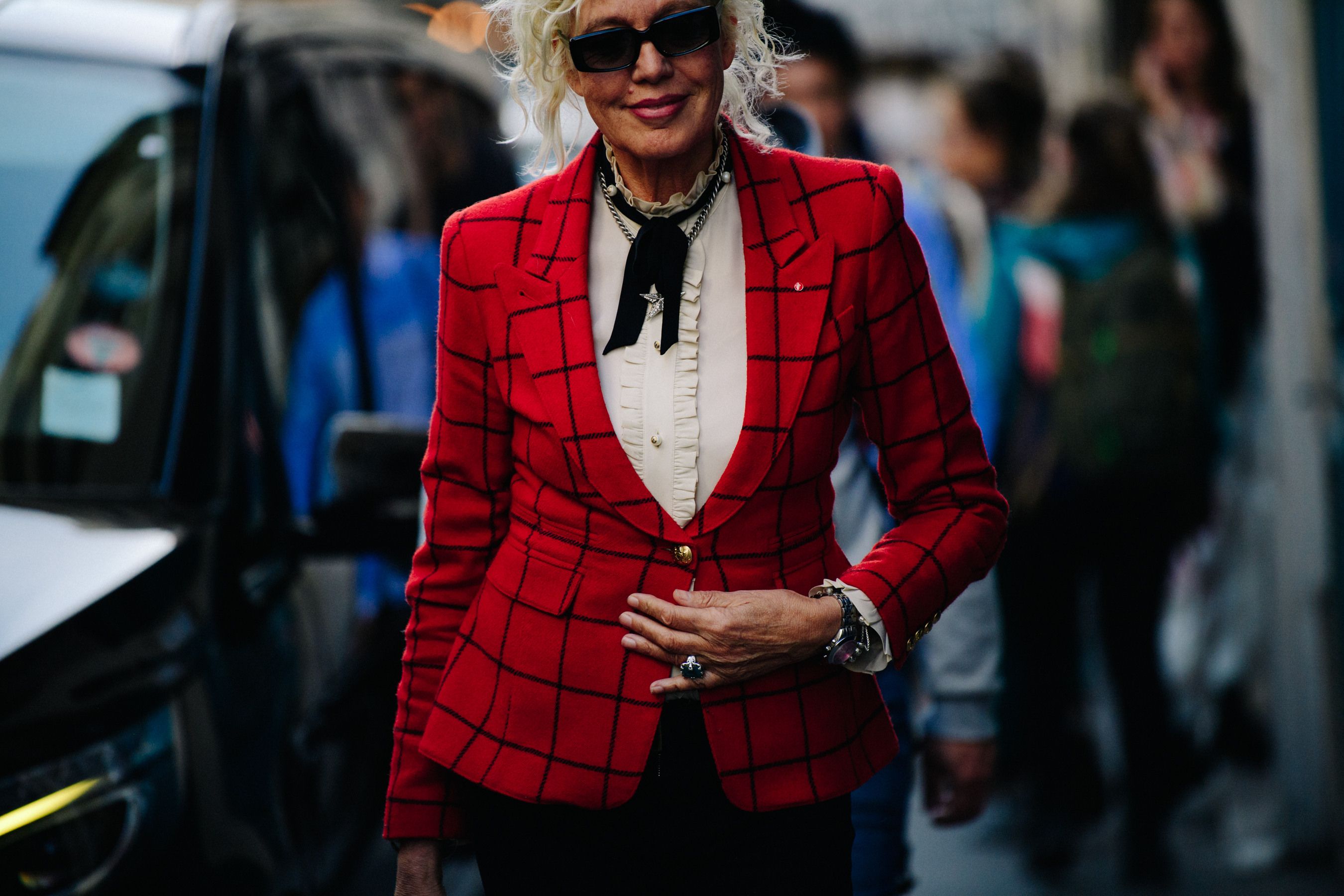 Photographer wearing red jacket