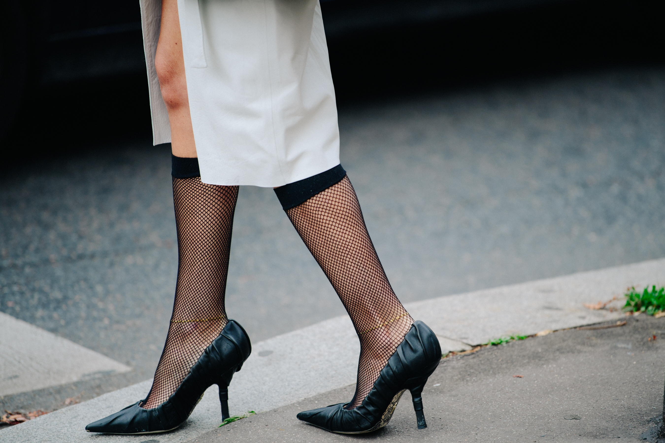 Woman wearing black heels
