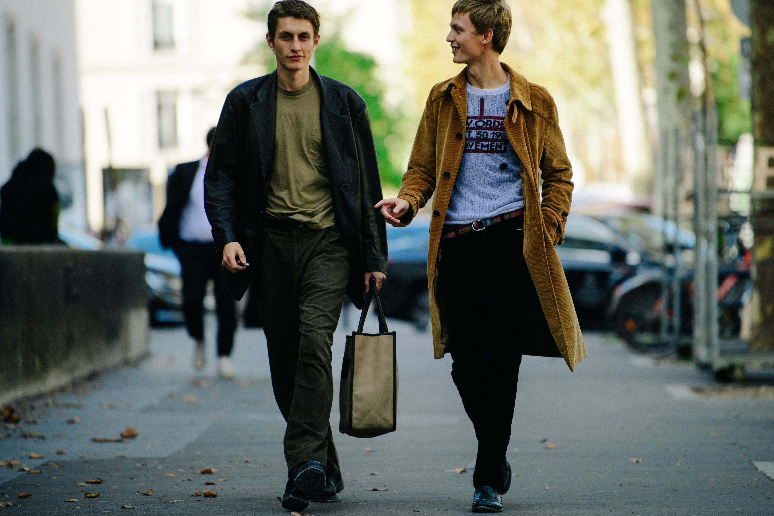 Models wearing long coats