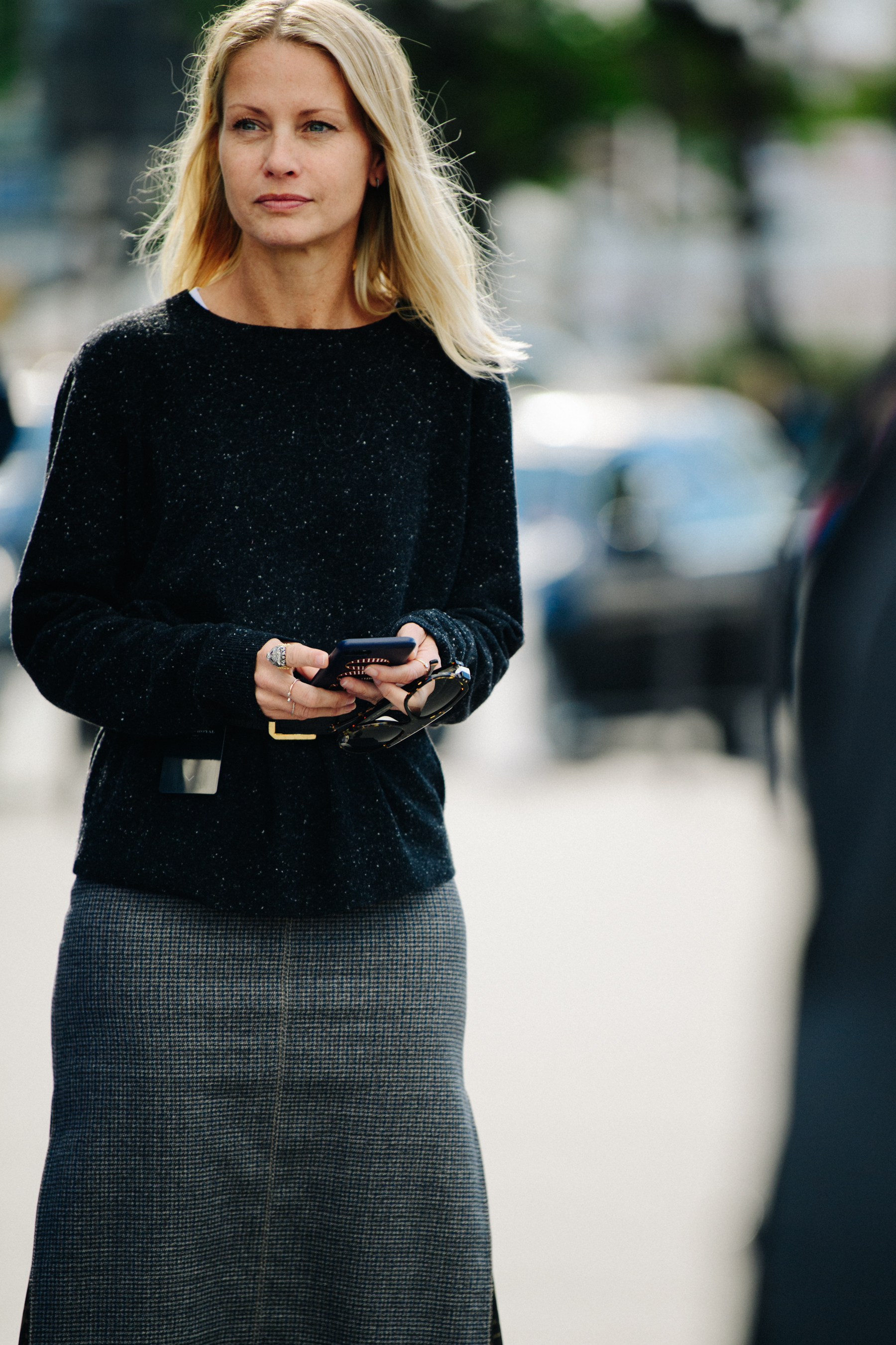 Woman wearing Fendi skirt