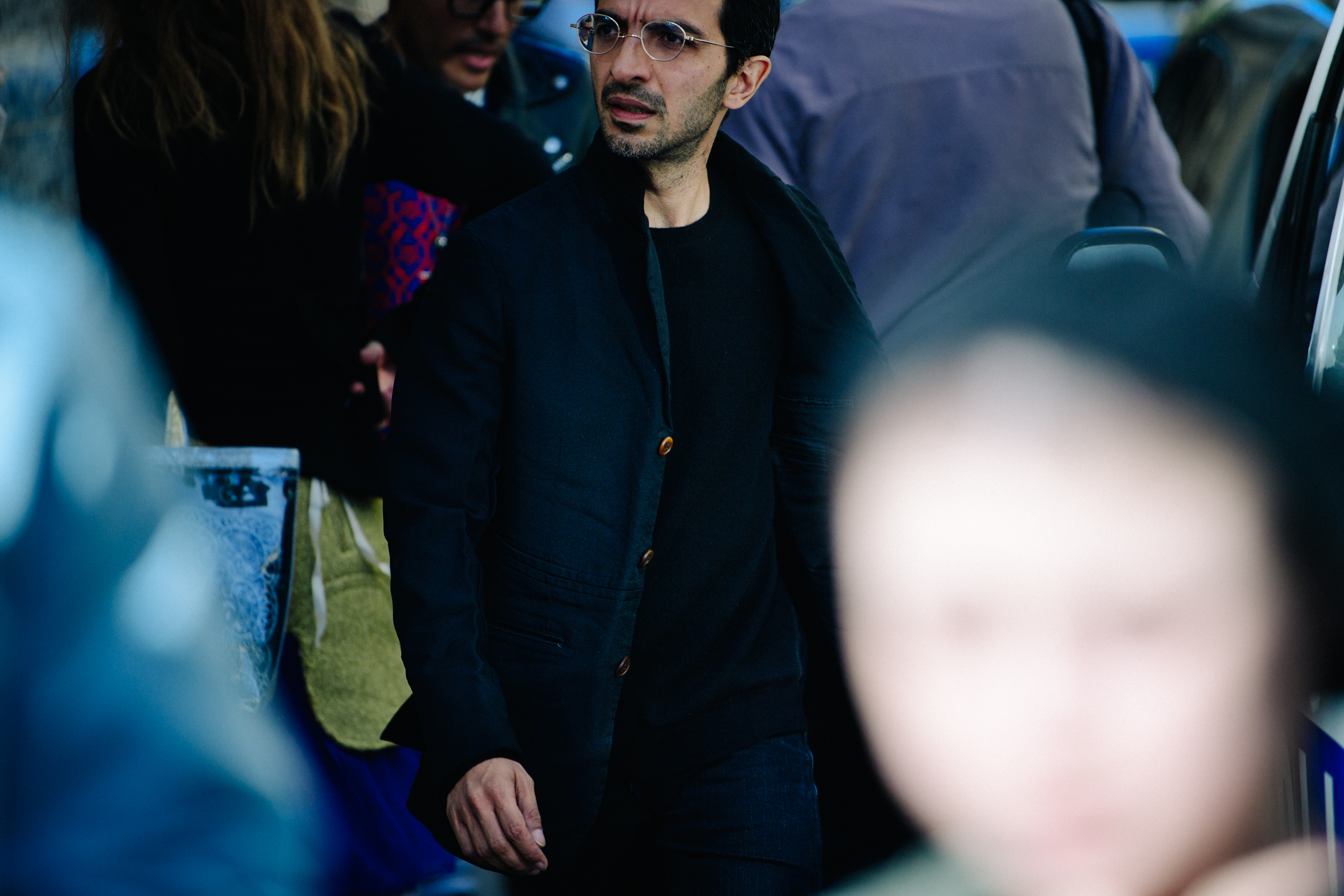 Man wearing smart black outfit