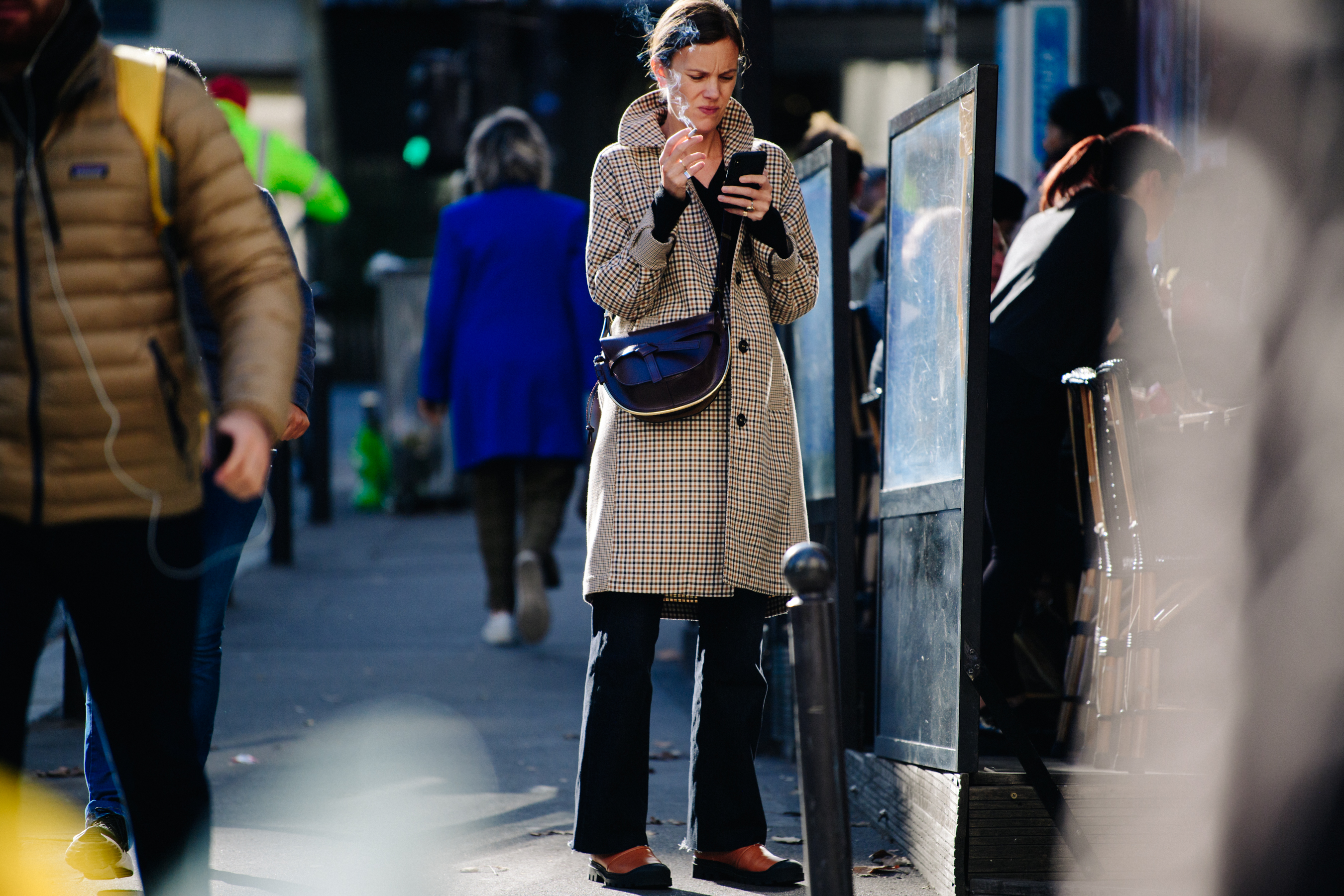 Woman wearing Aquascutum coat