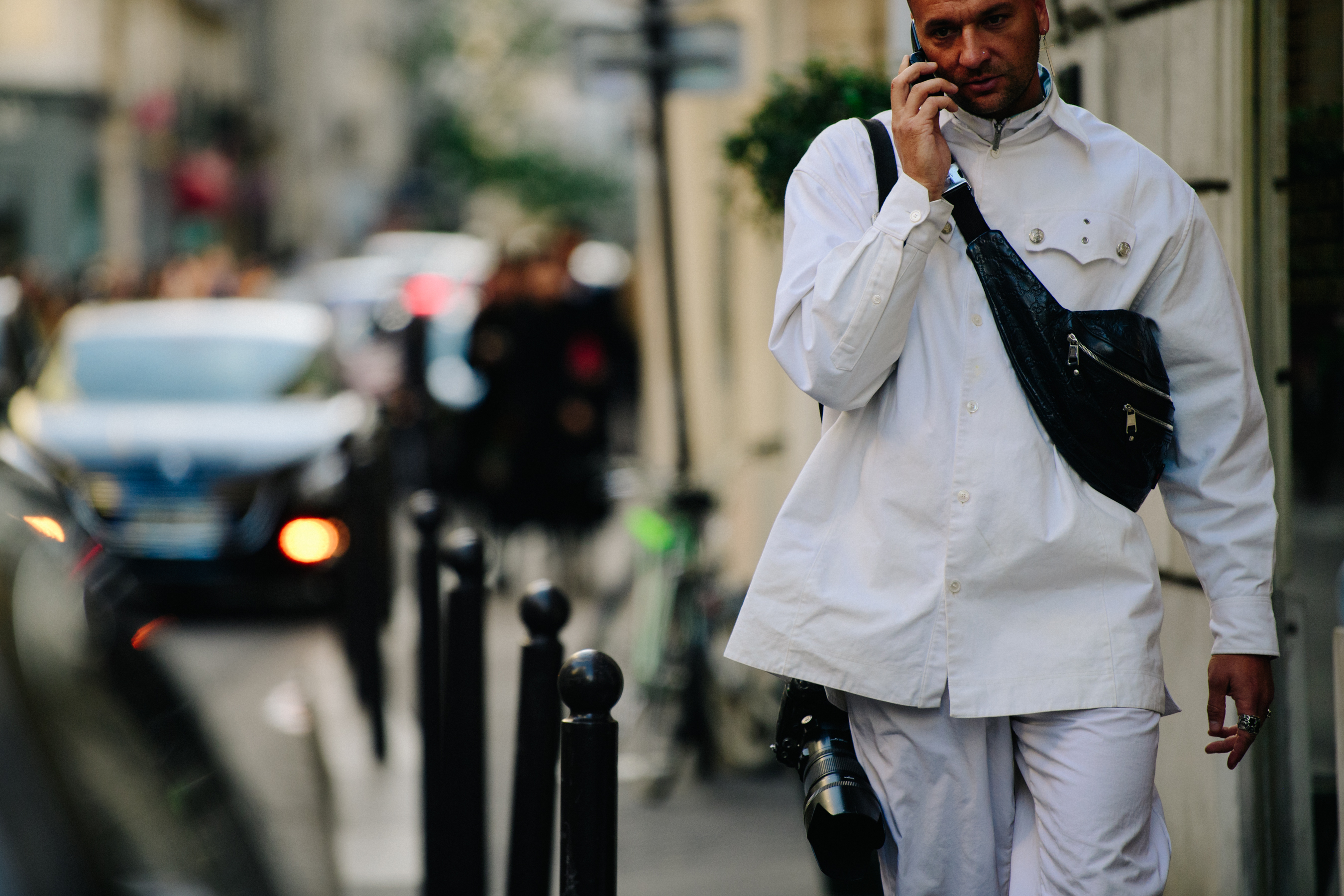 French man wearing white jacket