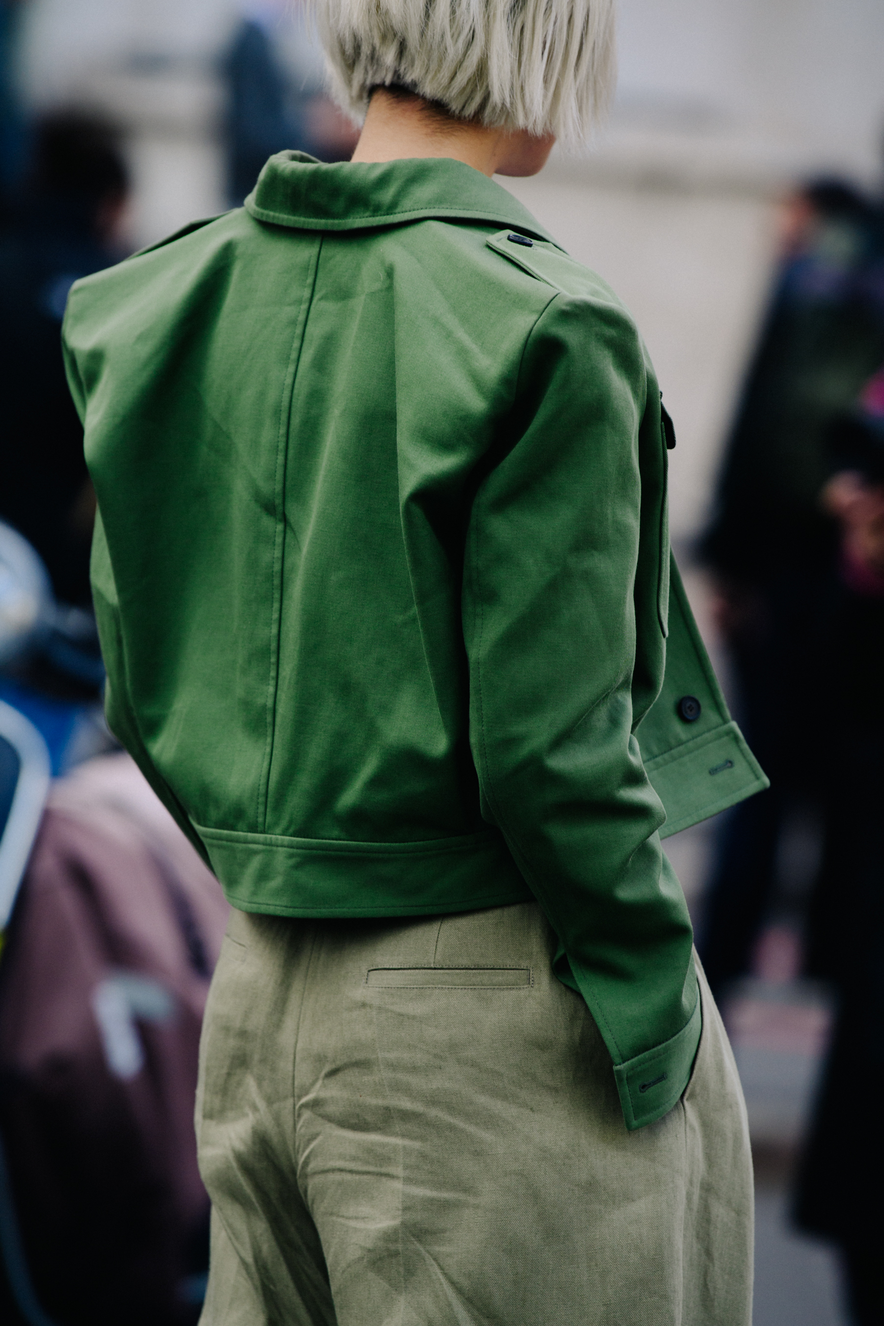 Woman wearing green outfit