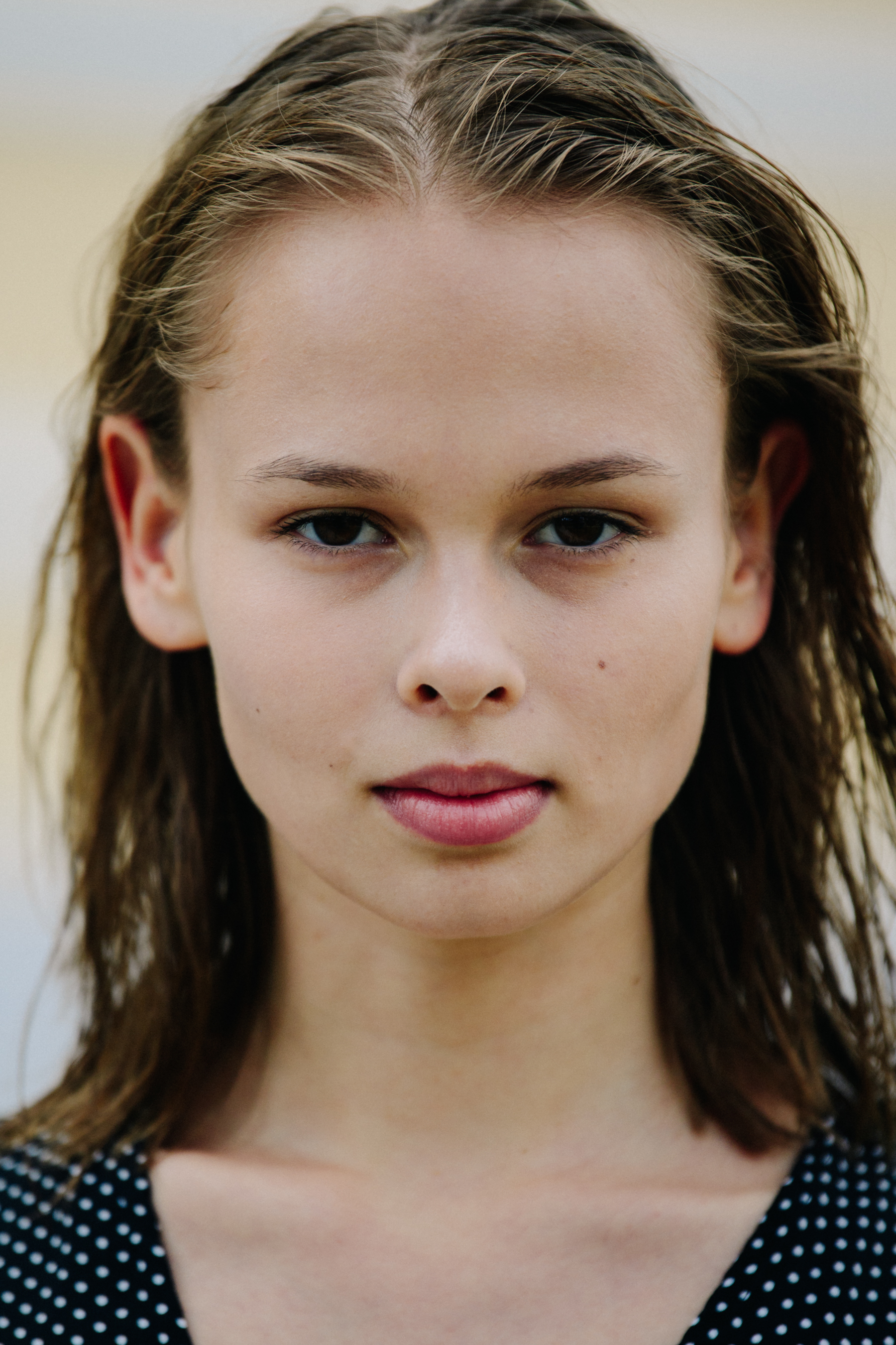 Portrait of model with blonde hair
