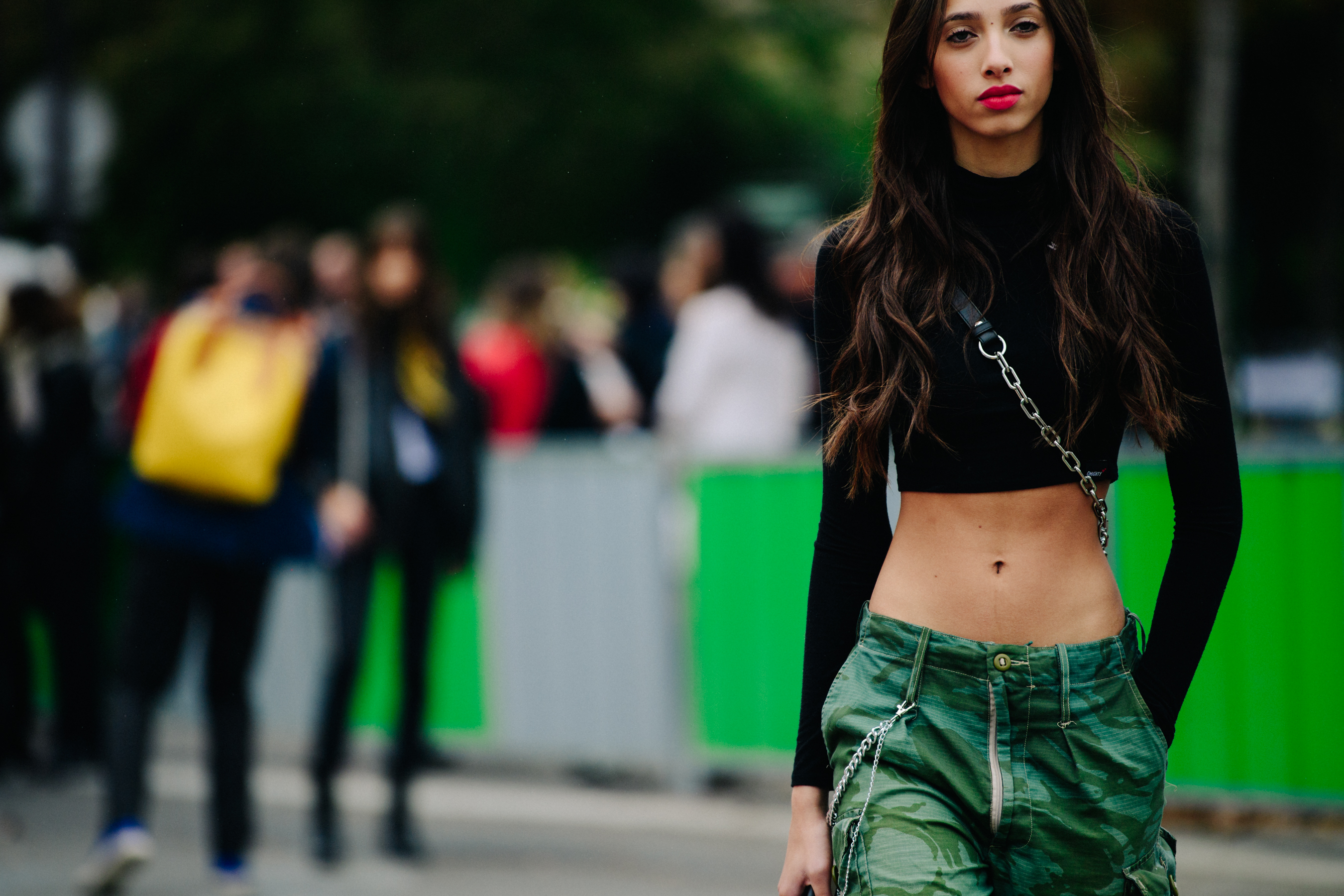 Dutch model wearing combat trousers