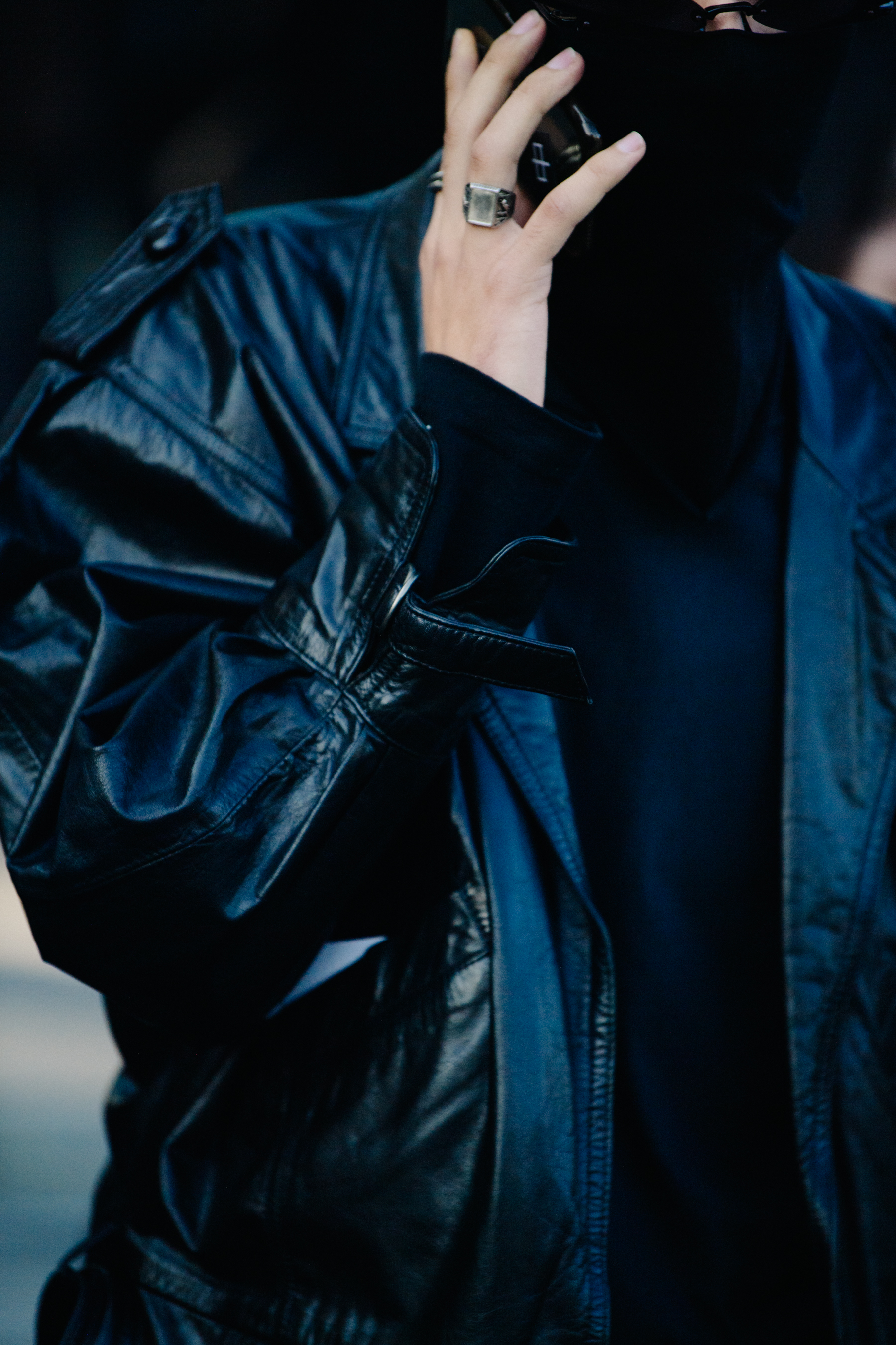 Woman wearing all black