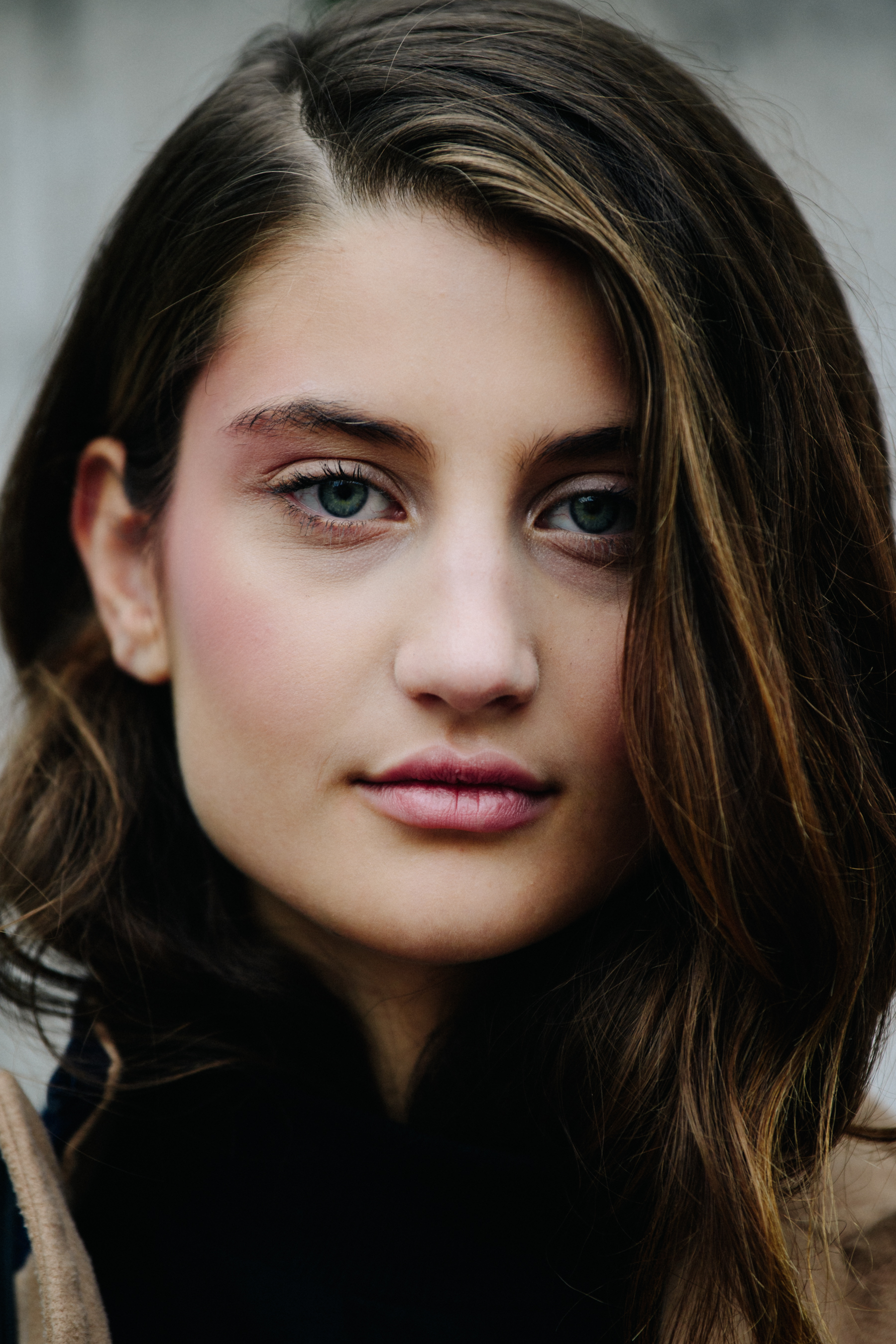 Portrait of model with green eyes