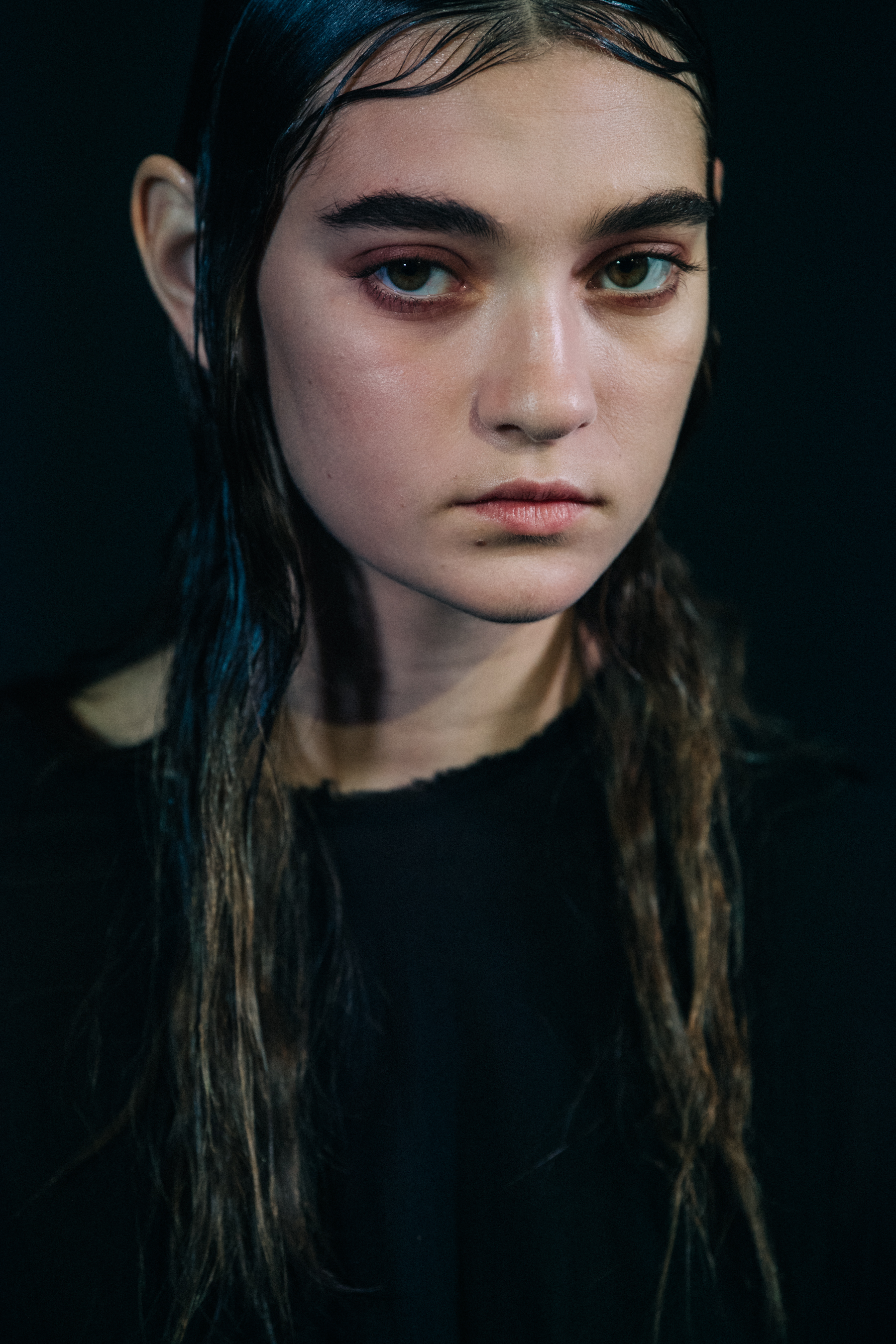 Julia Ratner backstage at Ann Demeulemeester