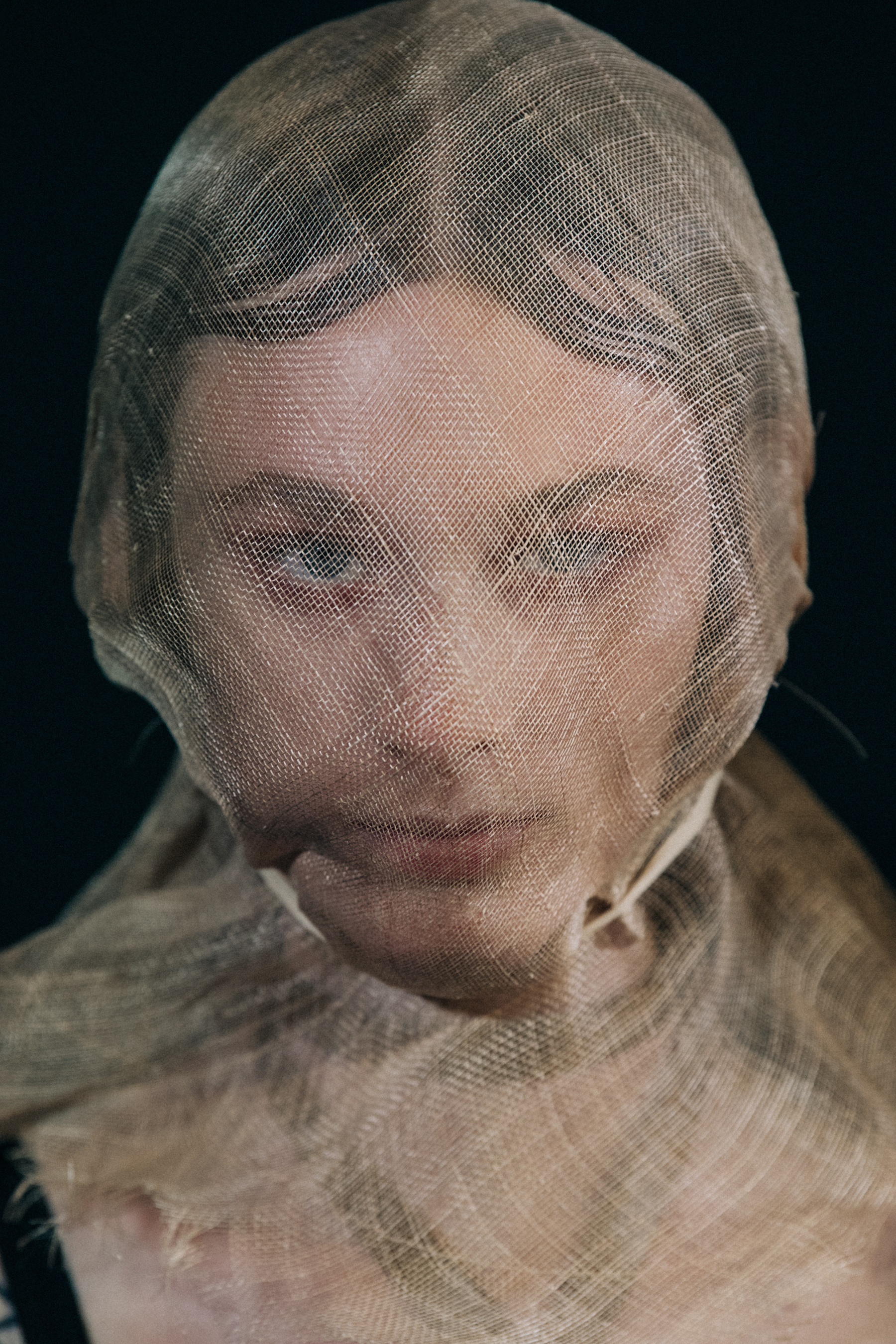 Portrait of model wearing veil