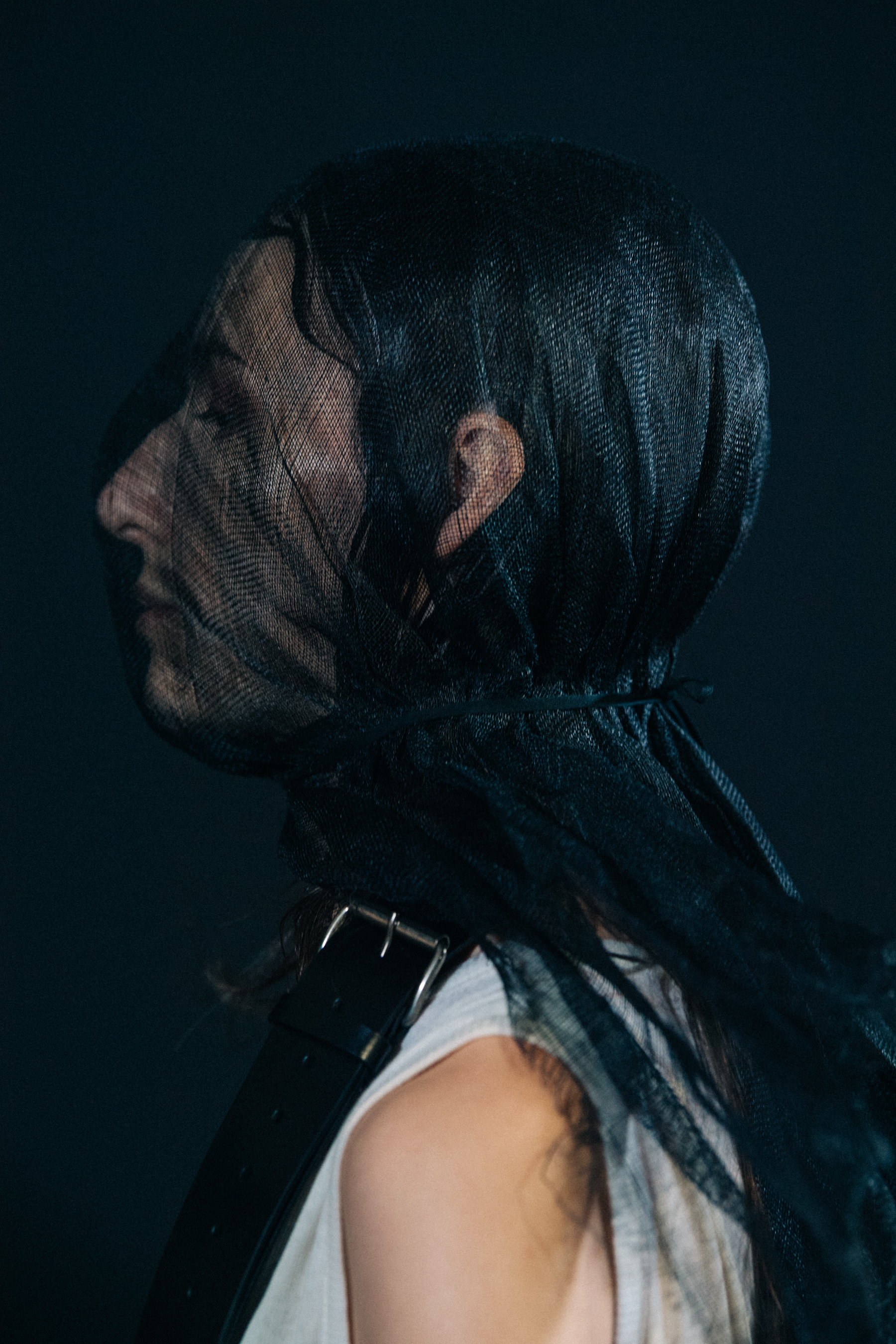 Models wearing veils at Ann Demeulemeester