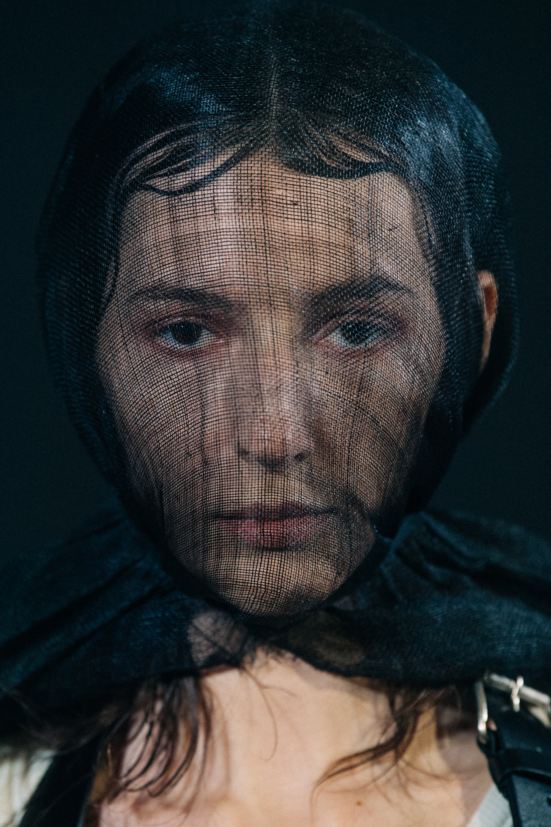 Portrait of model wearing veil