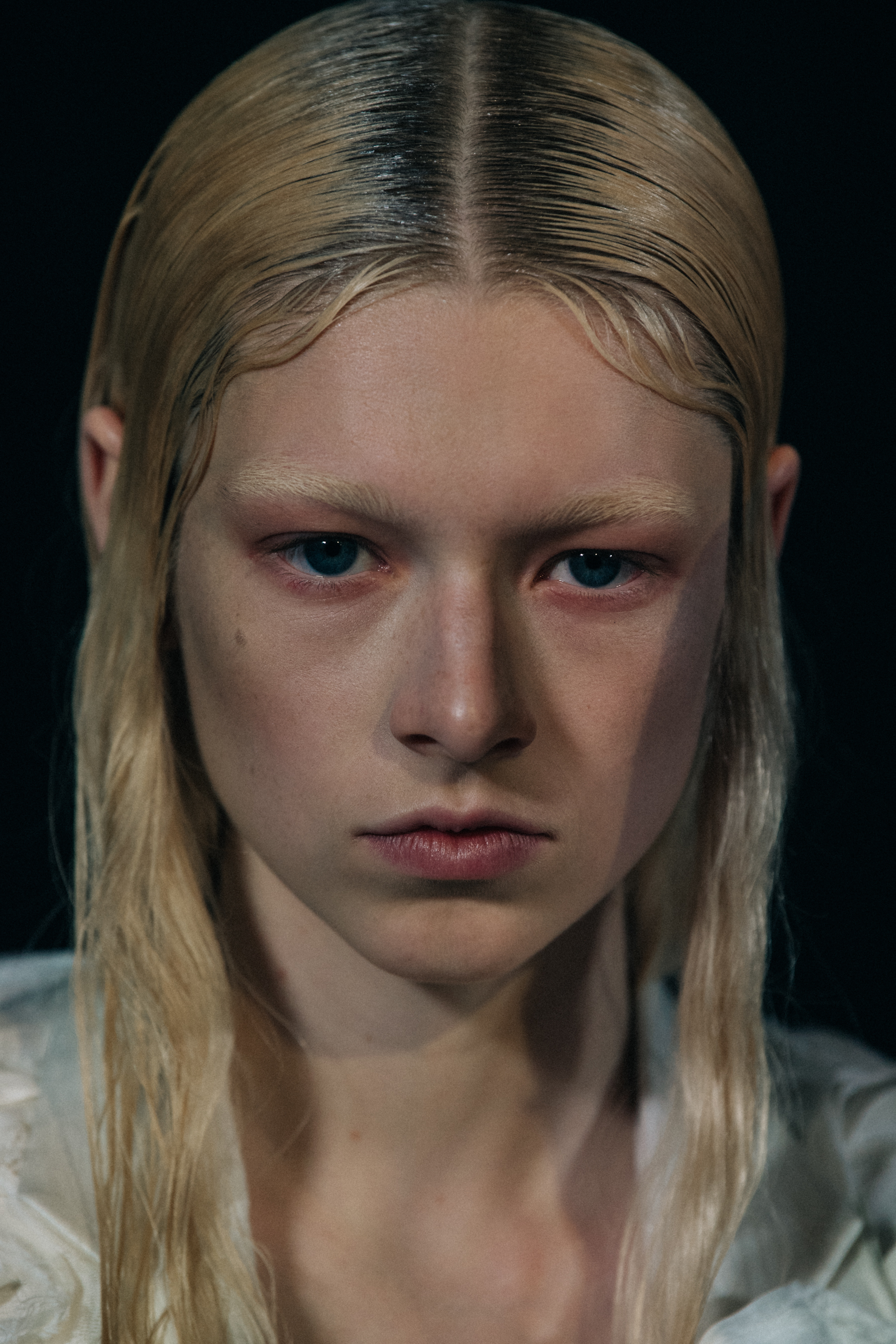 Hunter Schafer backstage at Ann Demeulemeester