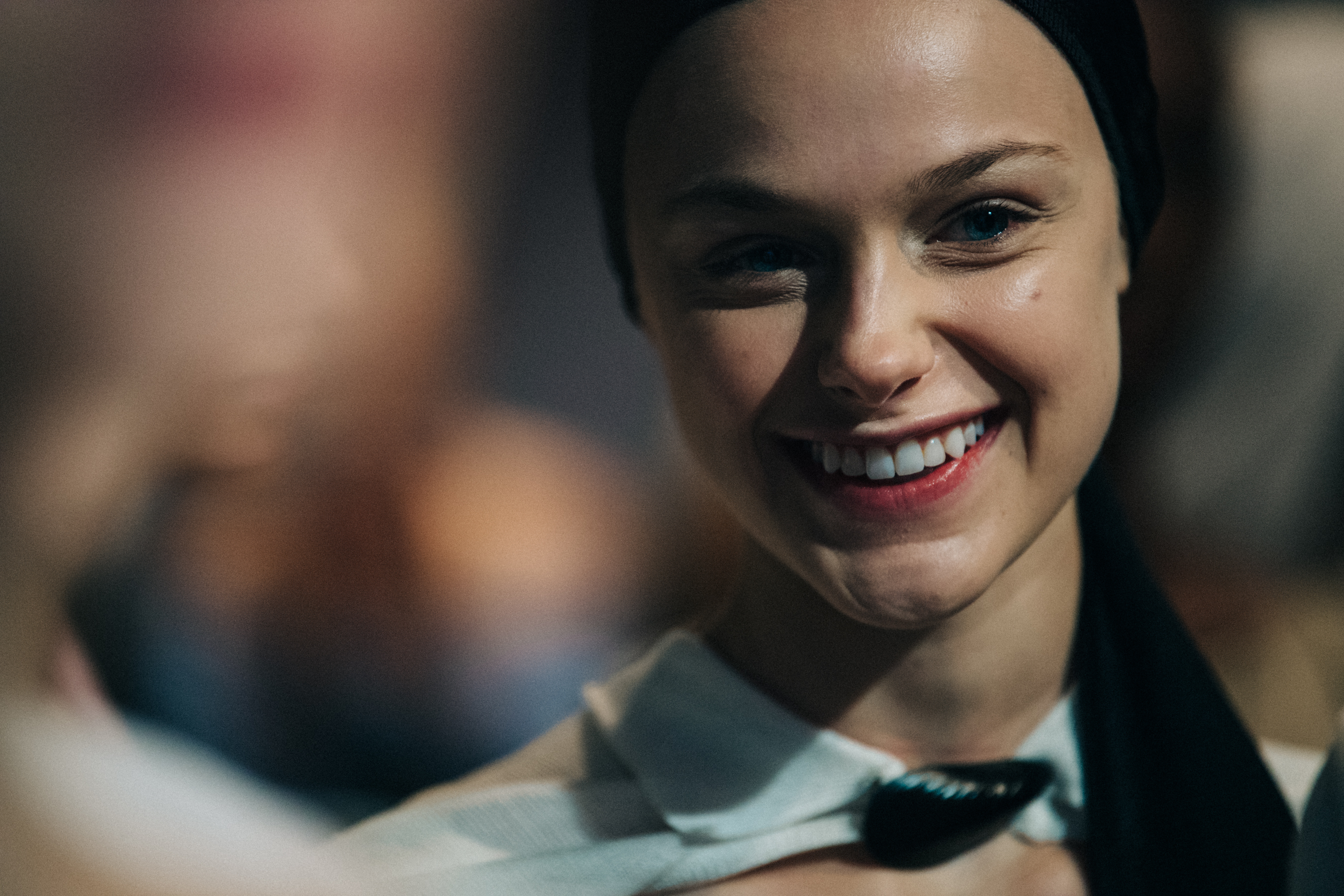 Model wearing Bevza headscarf