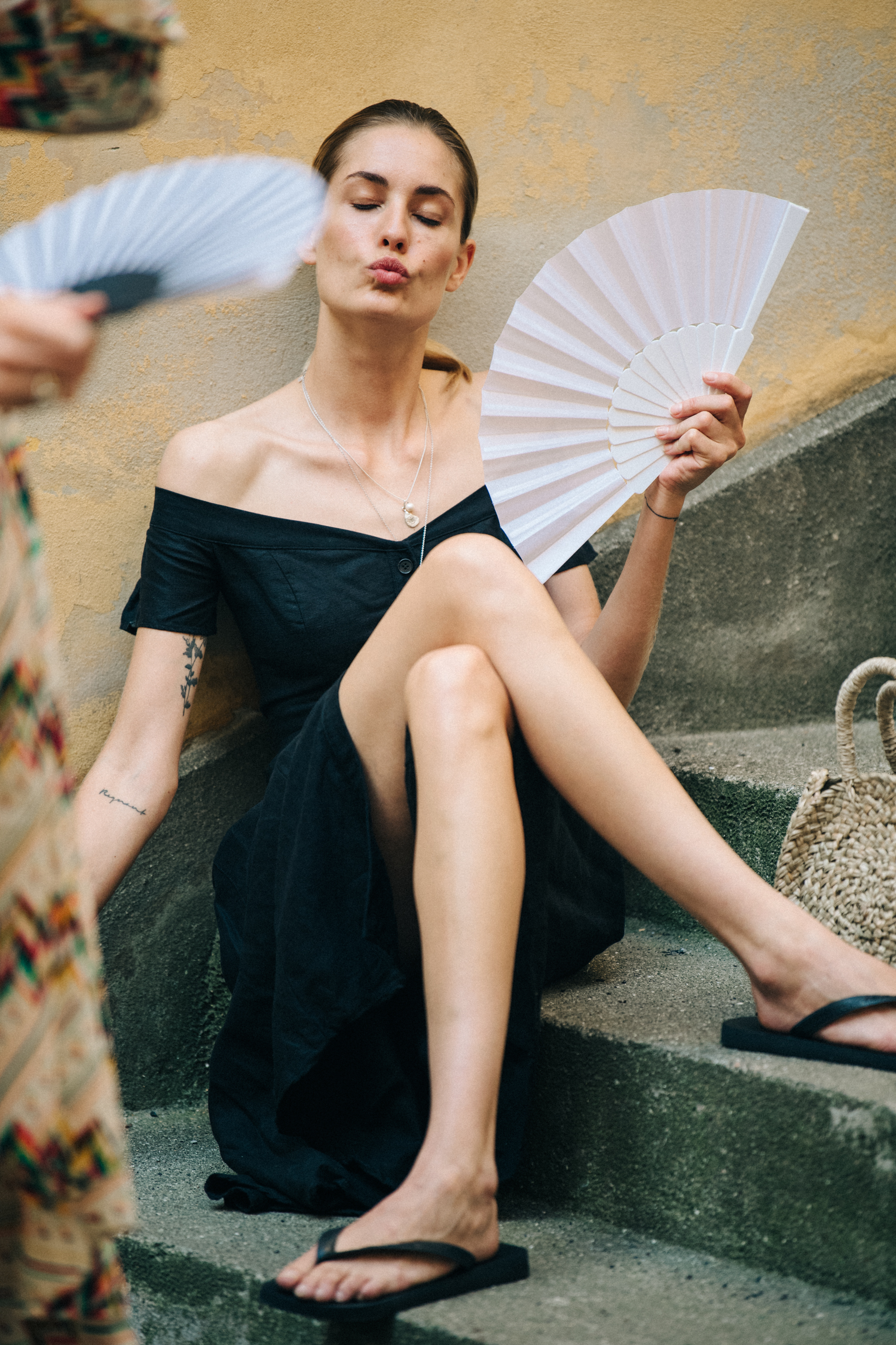 Nadja Bender backstage at Birger Christensen