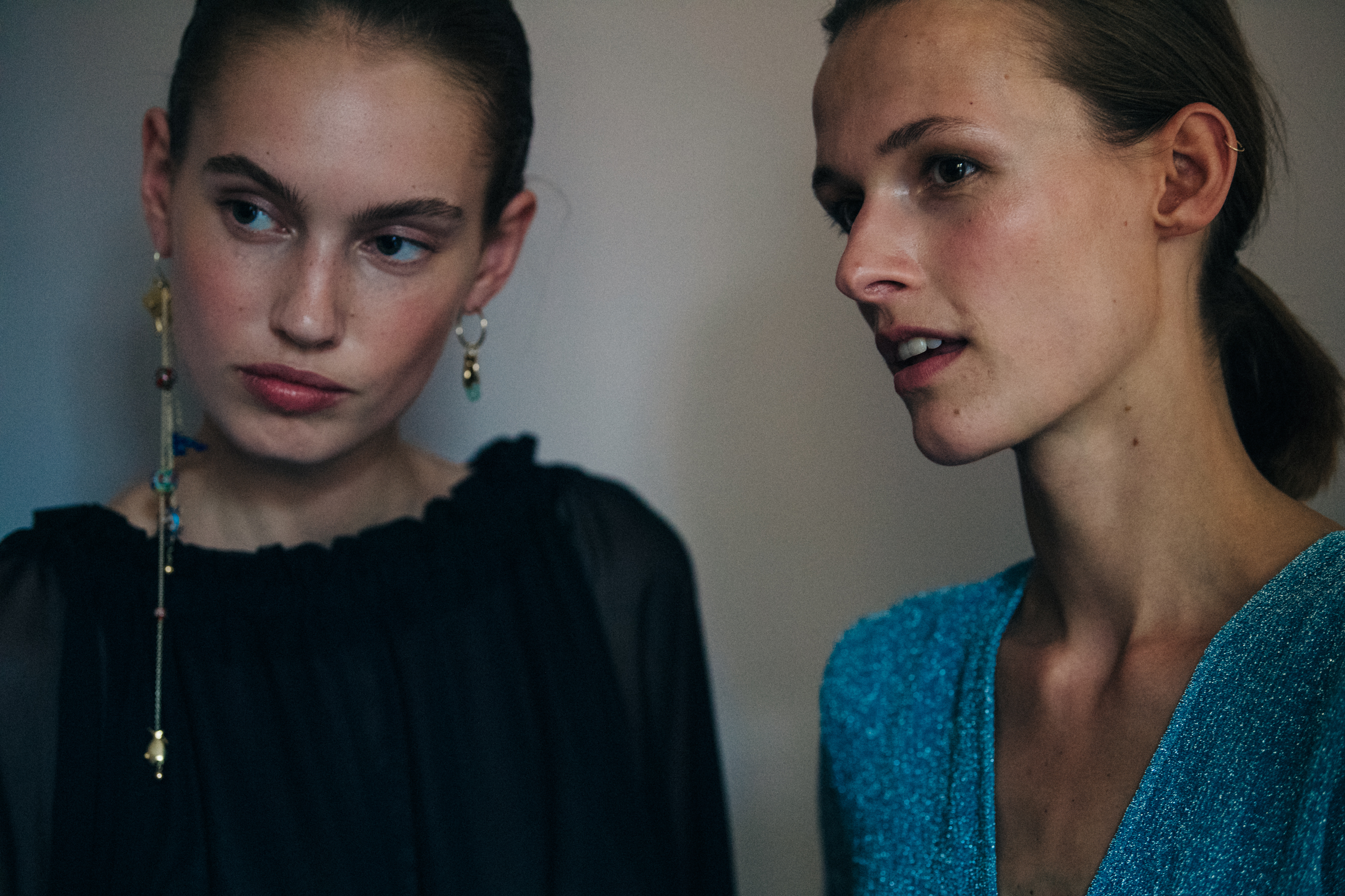 Emma Oak Isbach backstage at Birger Christensen