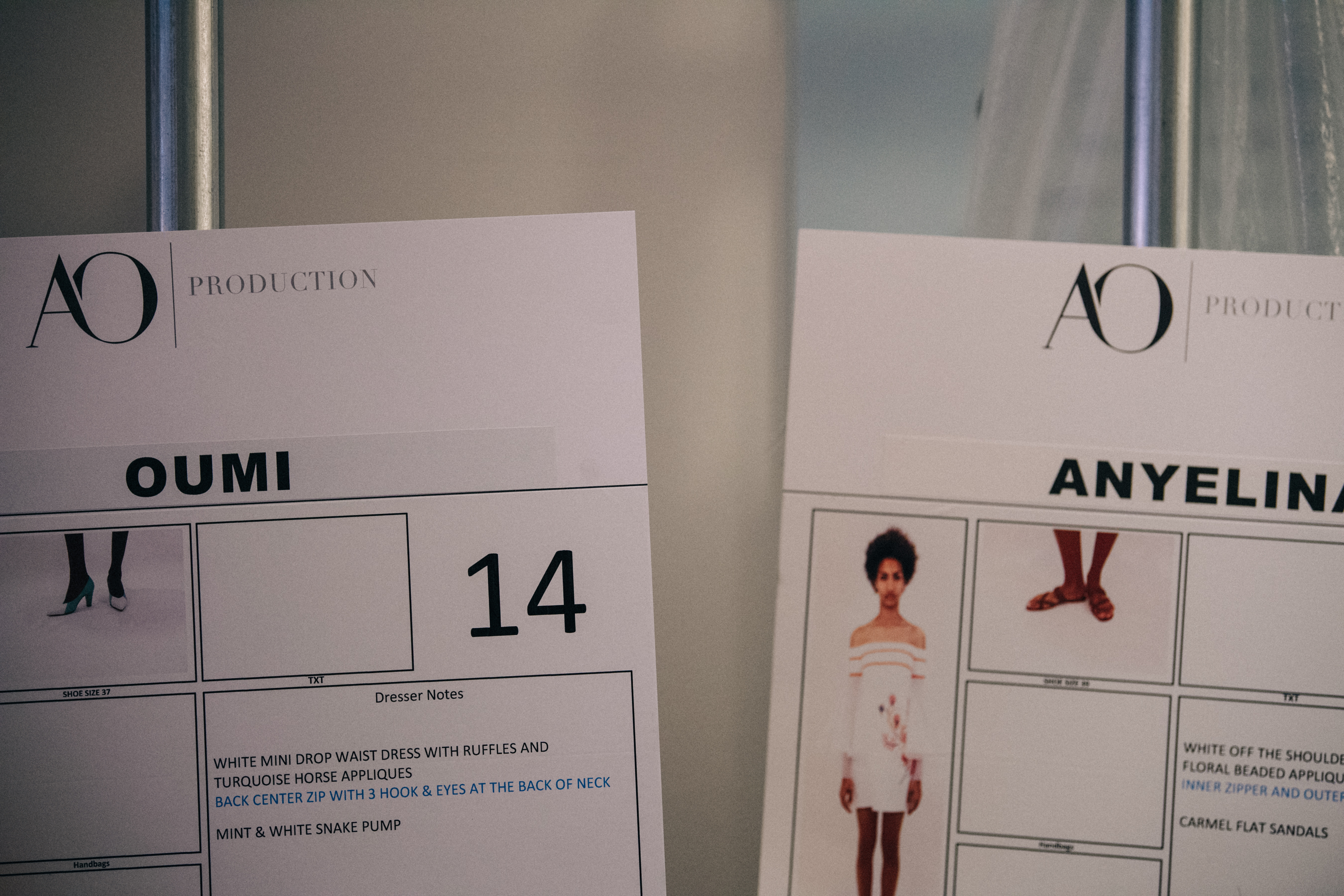 Model cards at Carolina Herrera