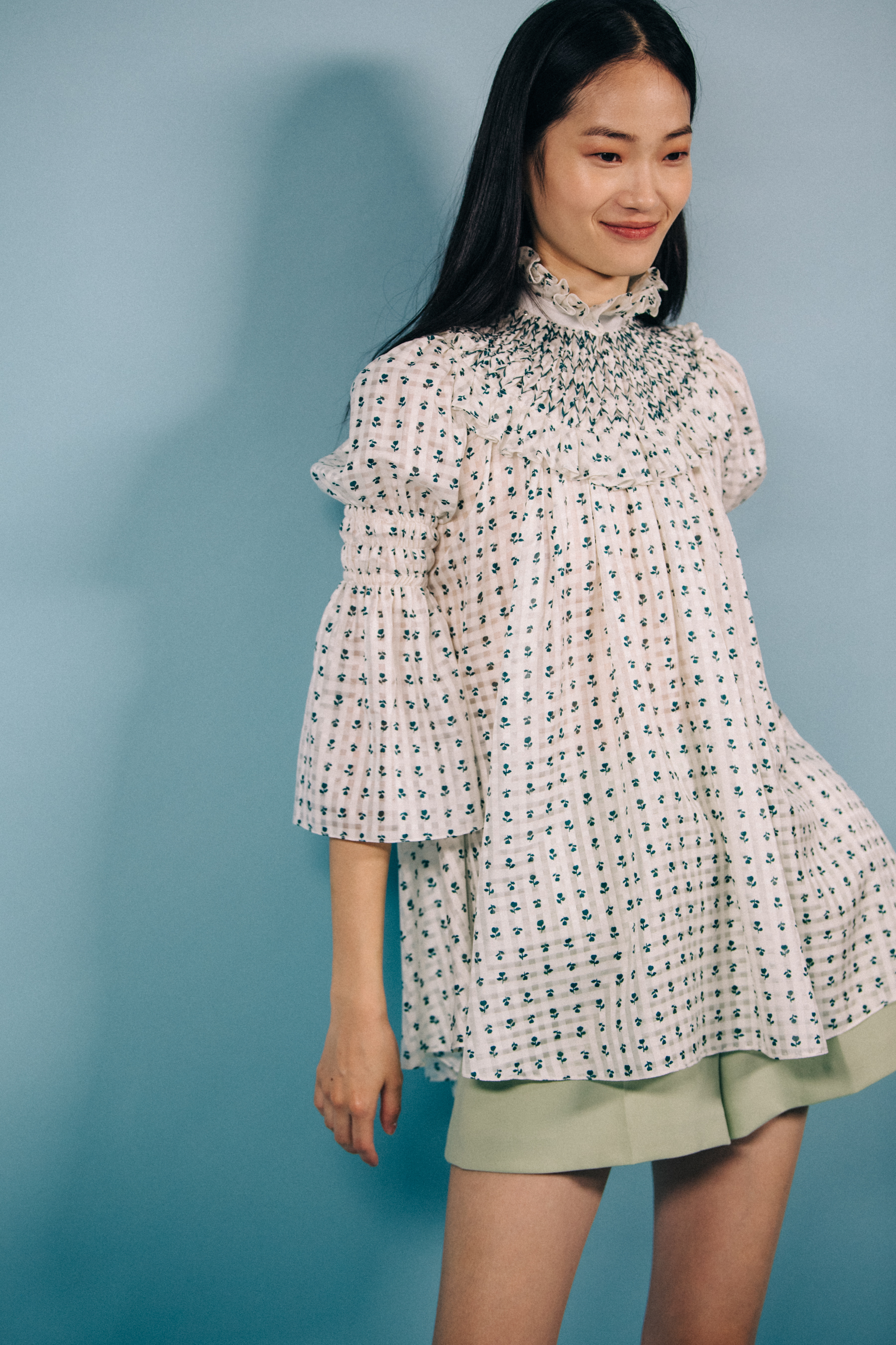 Hyun Ji Shin backstage at Carolina Herrera