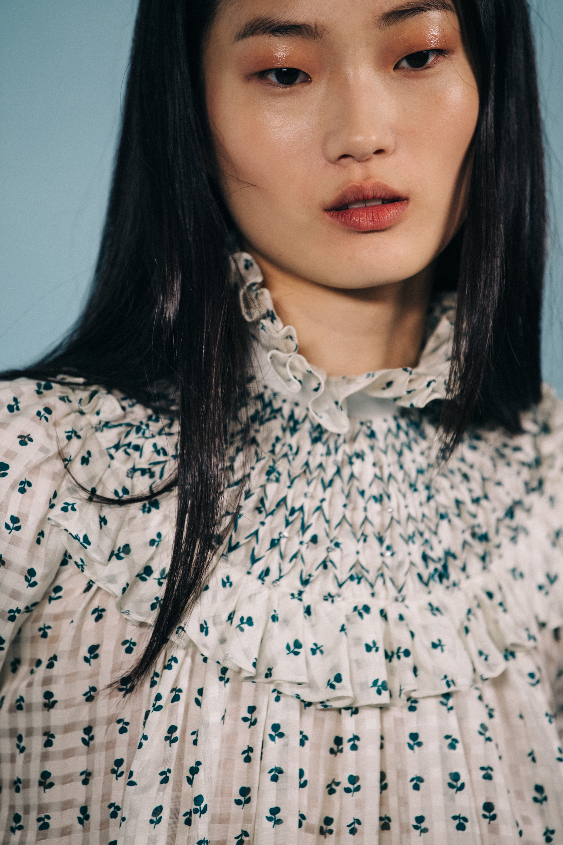 Hyun Ji Shin backstage at Carolina Herrera