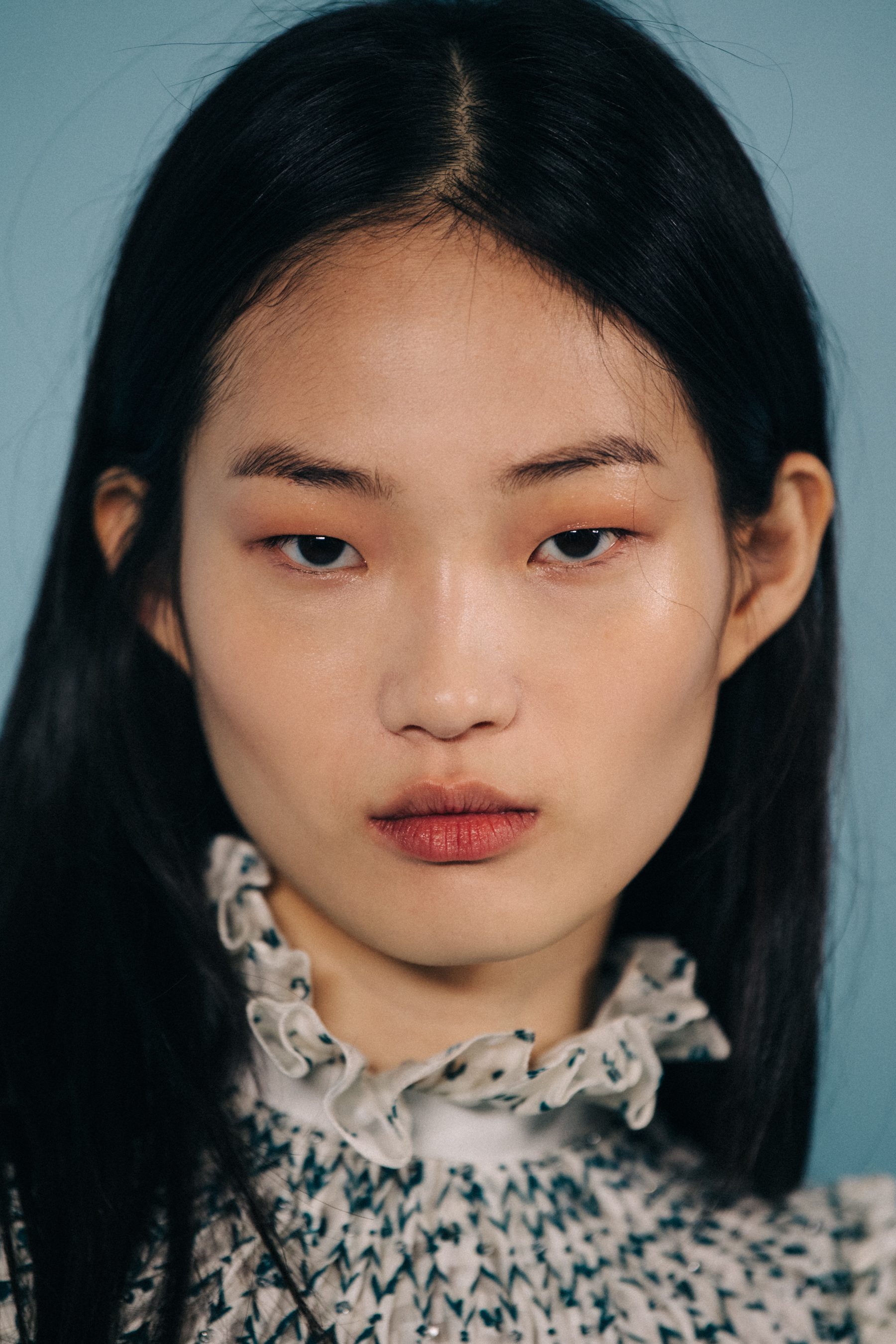 Hyun Ji Shin backstage at Carolina Herrera