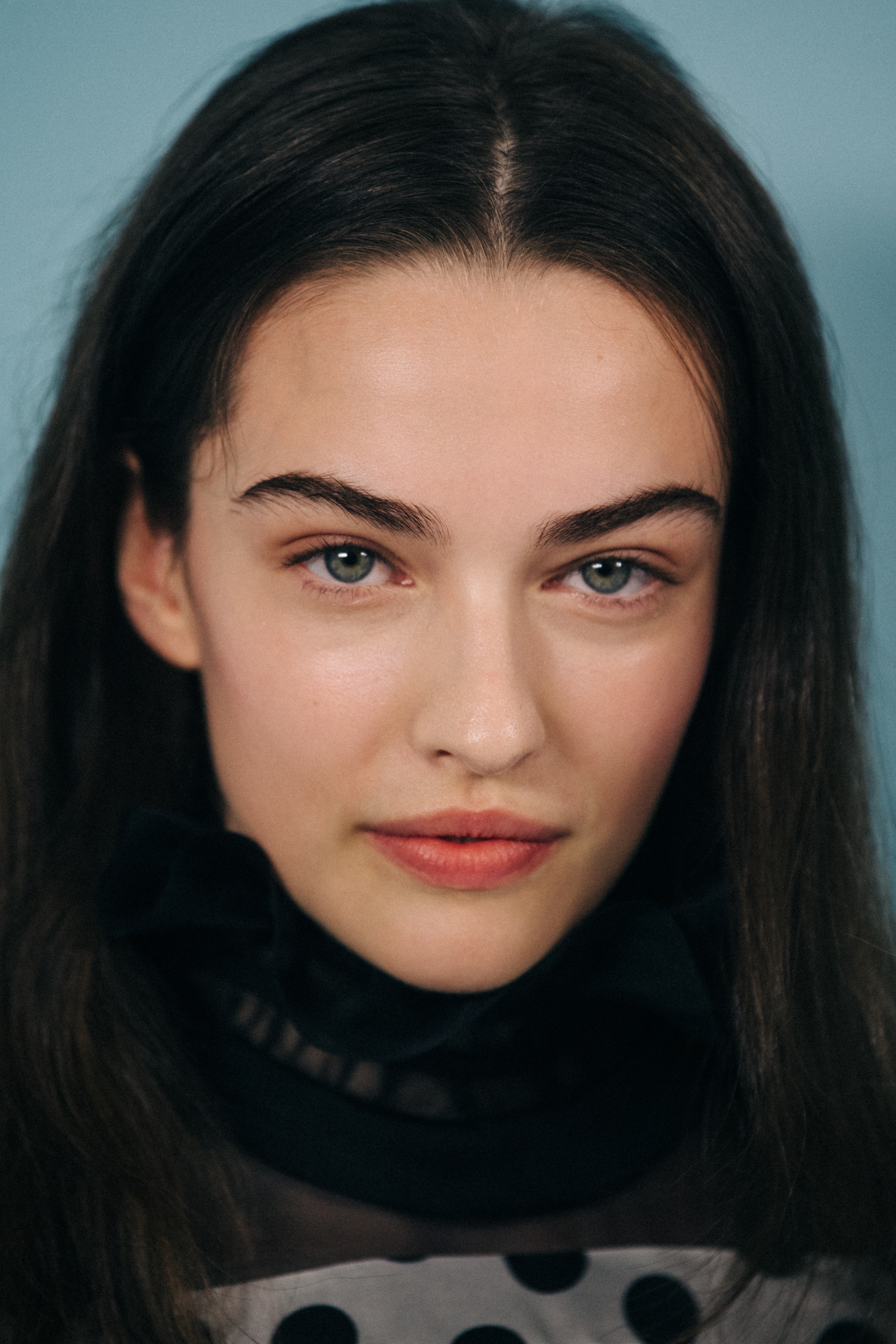 Portrait of model with blue eyes