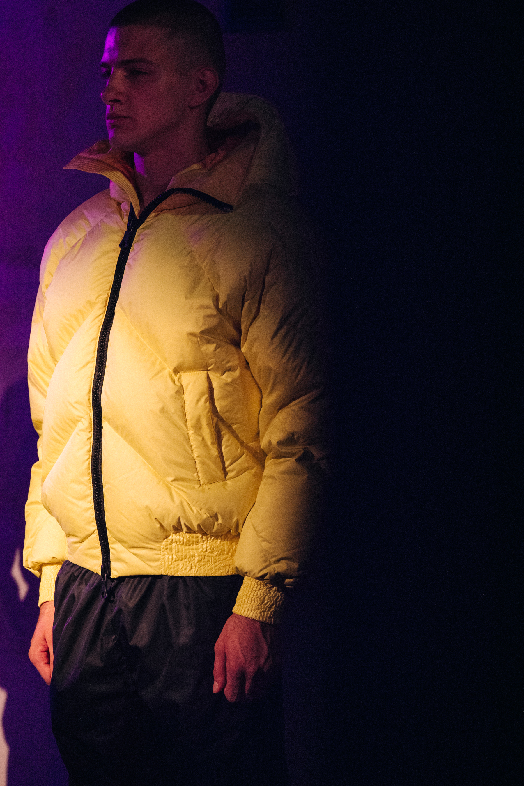 Models wearing yellow lenki lenki coats