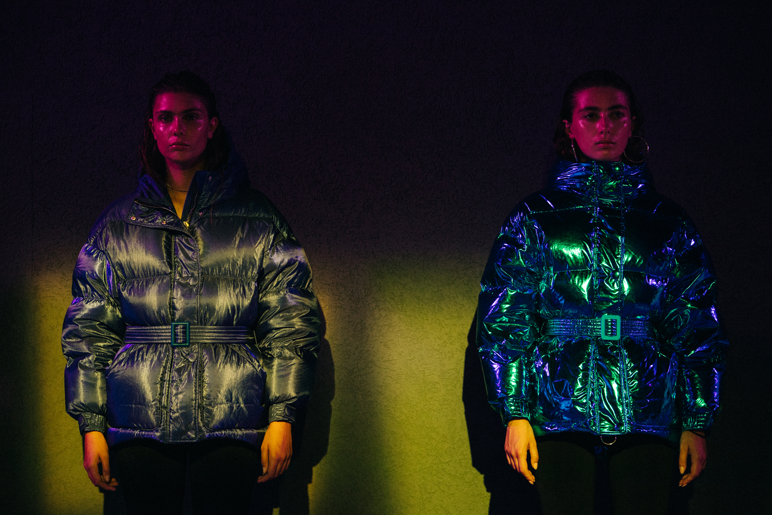 Models wearing colourful lenki lenki coats
