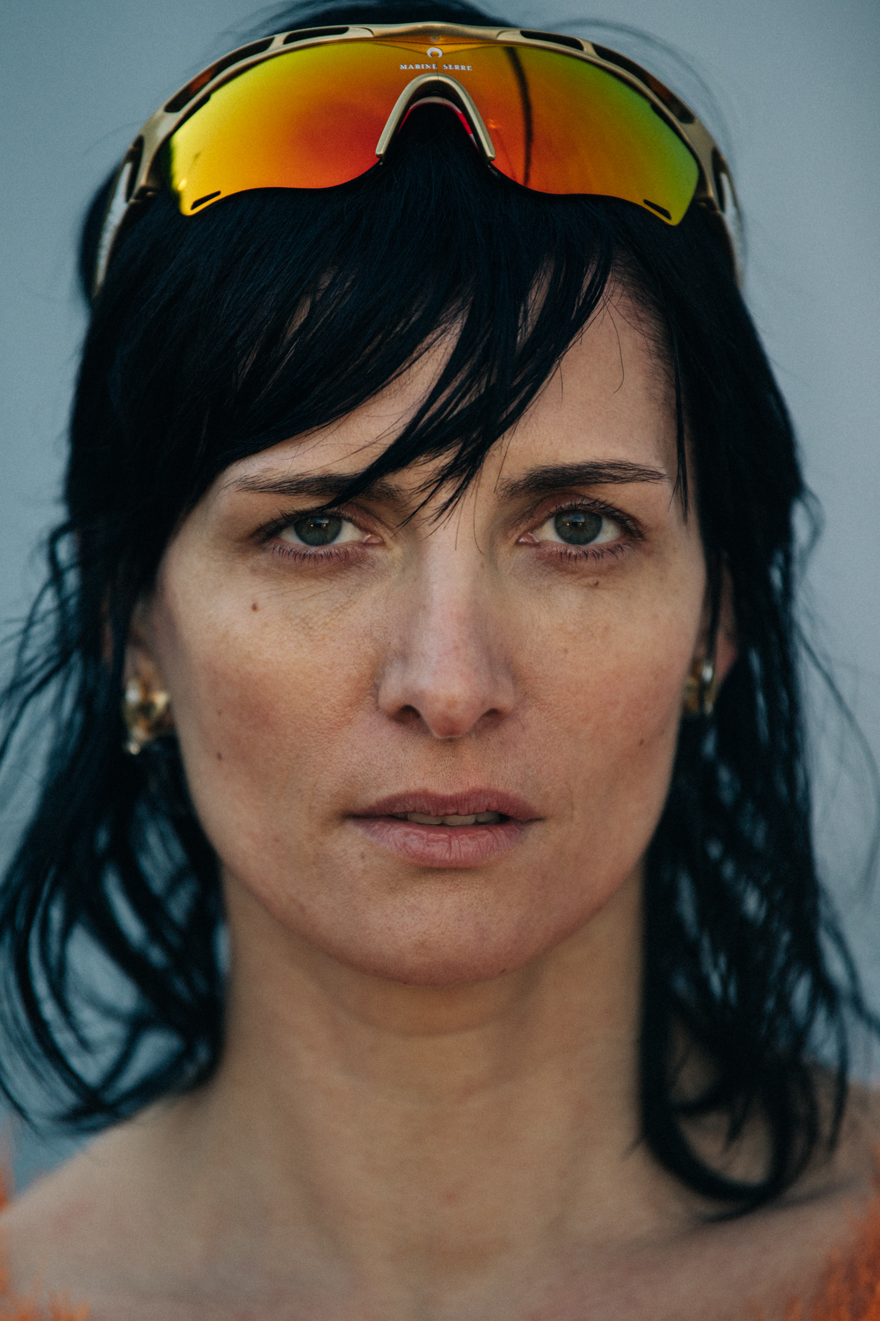 Portrait of model wearing sunglasses