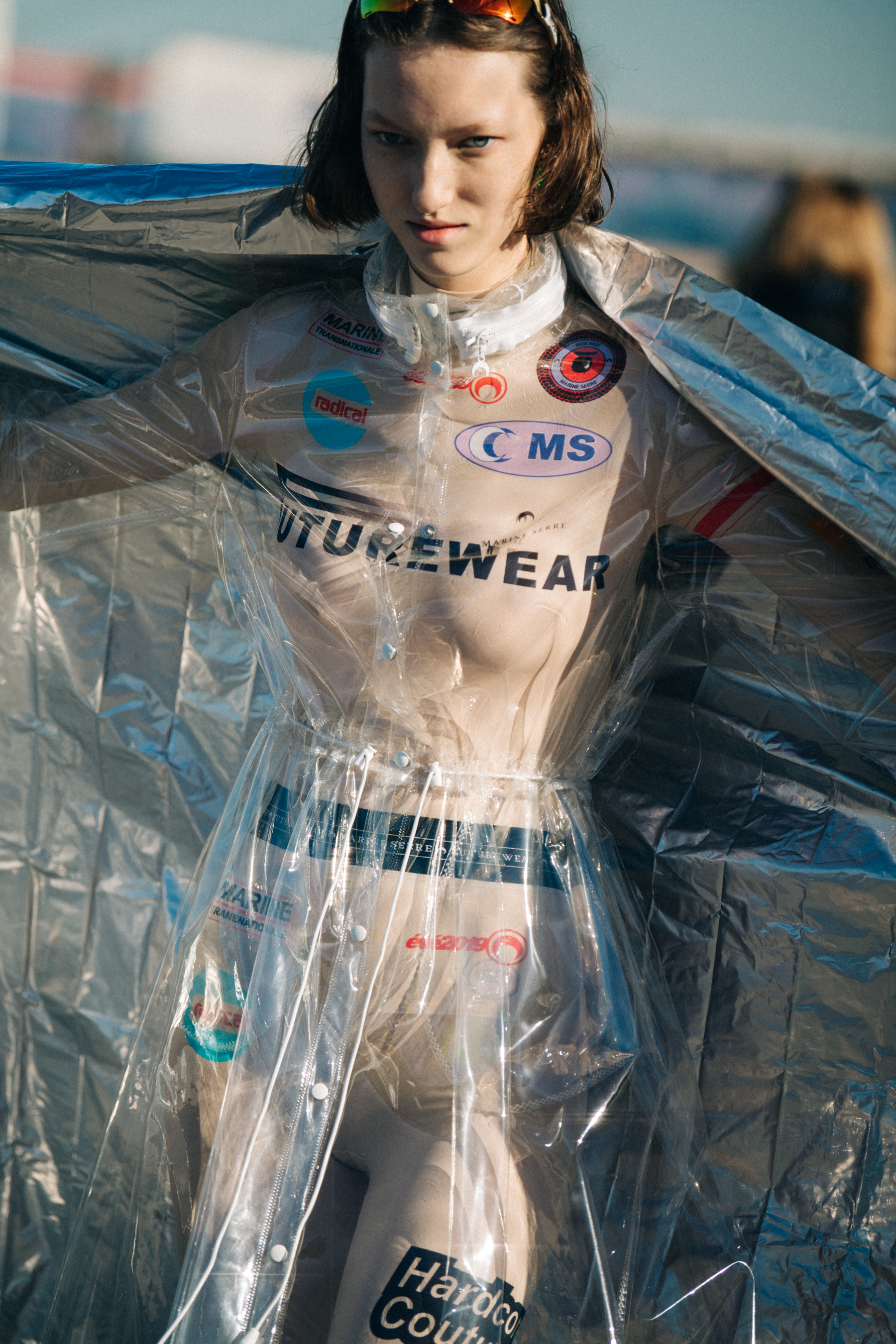 Liza Ostanina backstage at Marine Serre