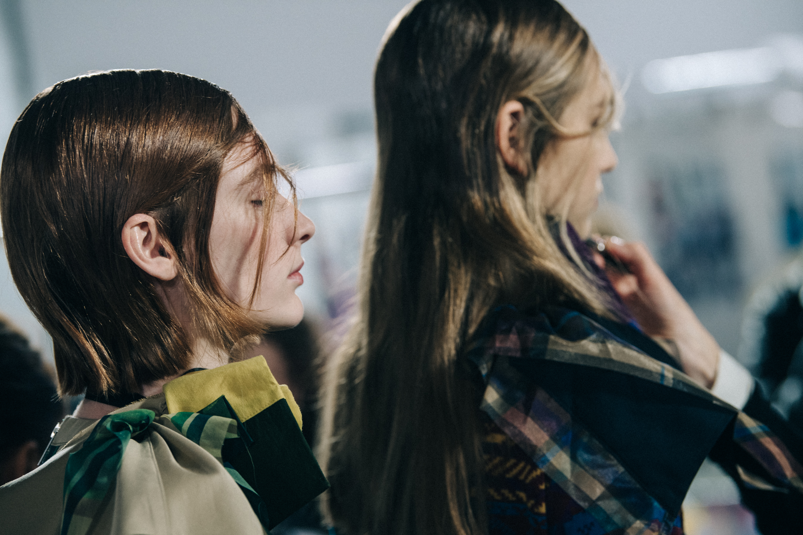Kaila Wyatt backstage at Sacai
