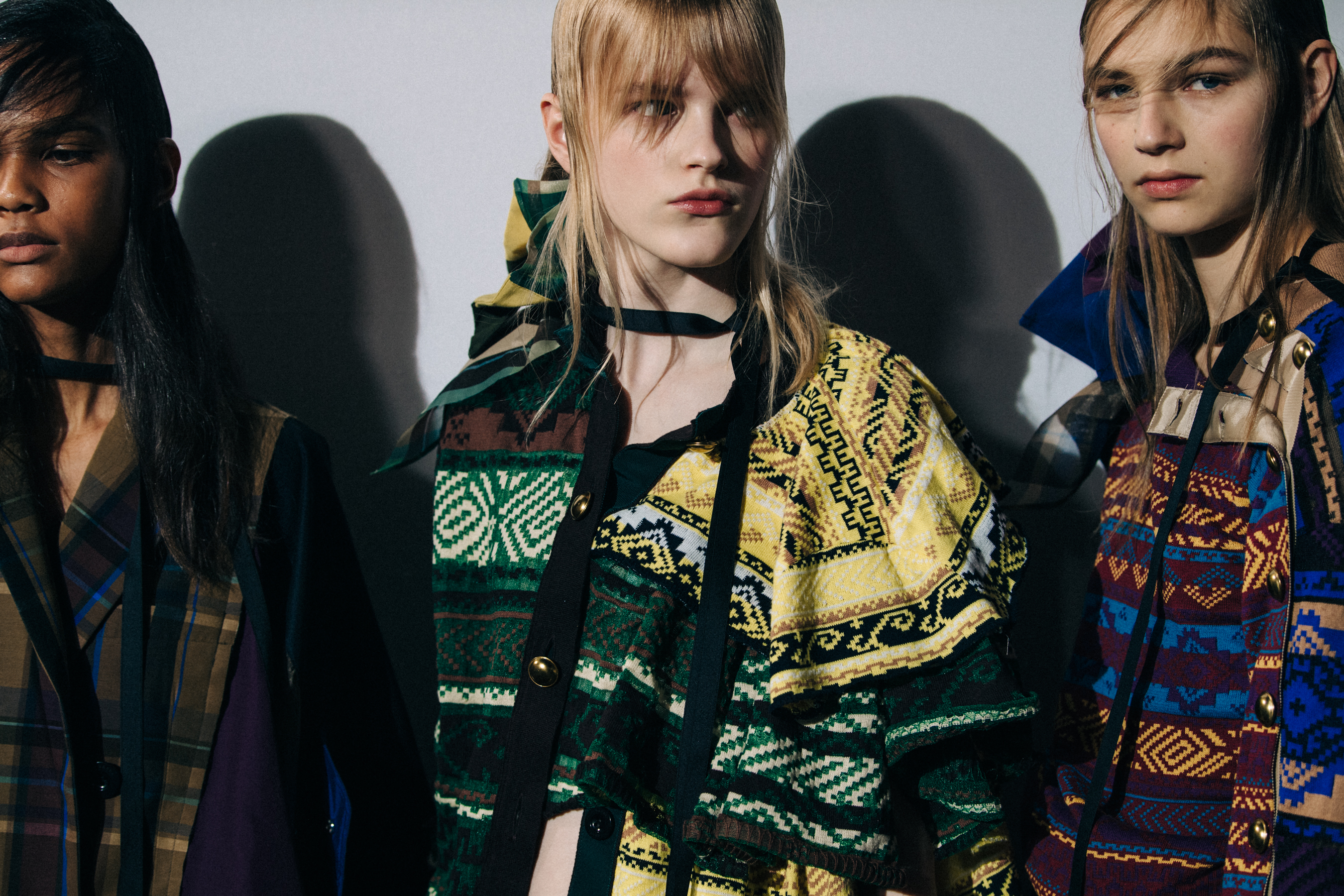 Hannah Motler backstage at Sacai