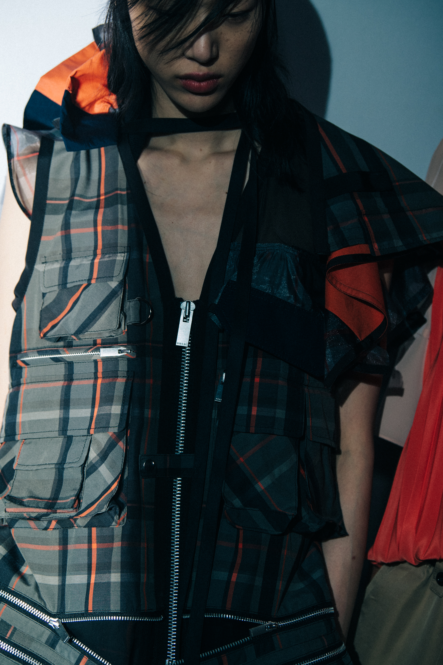 Sora Choi backstage at Sacai