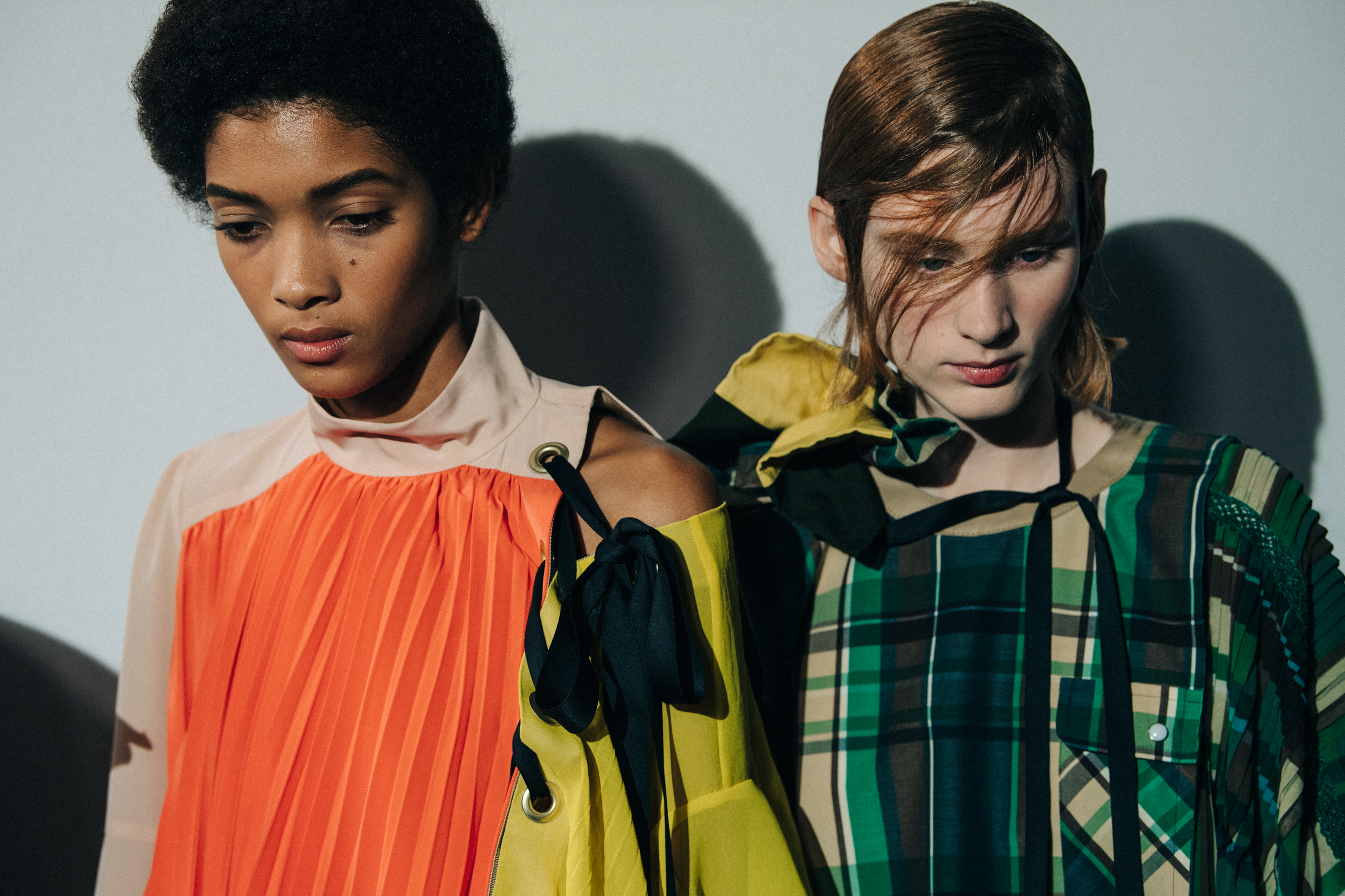 Kaila Wyatt backstage at Sacai