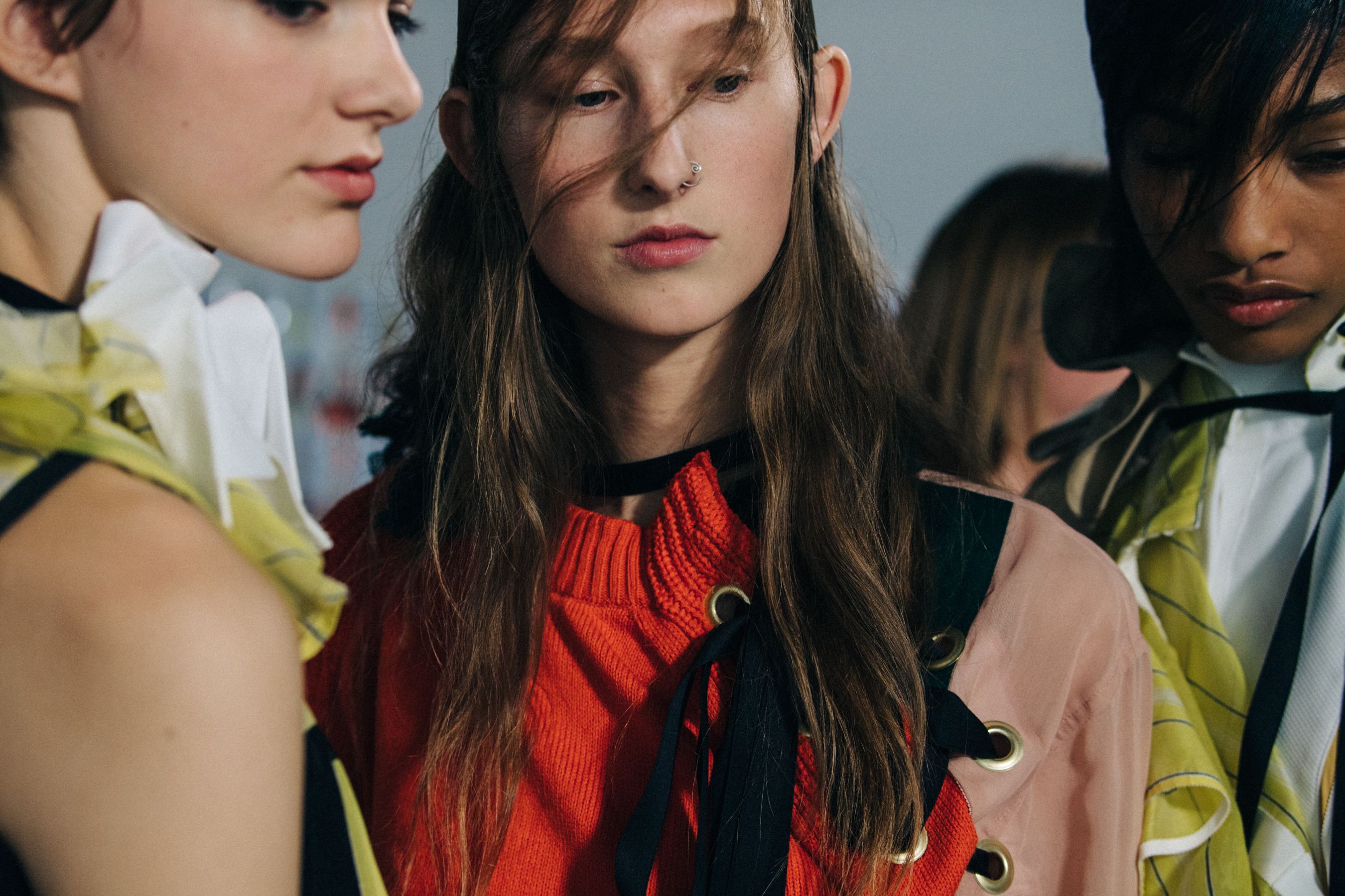 Jay Wright backstage at Sacai