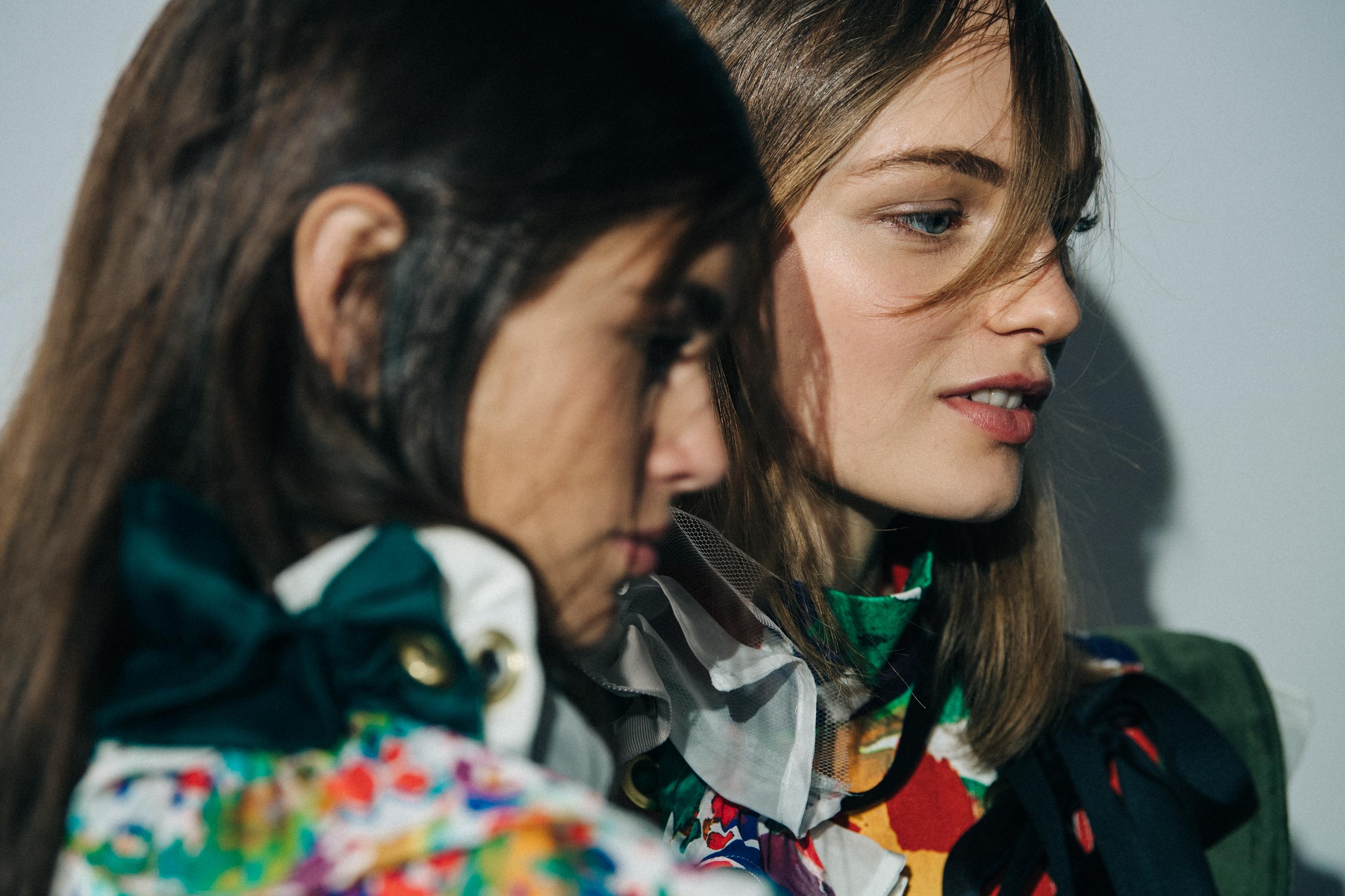 Kaia Gerber backstage at Sacai