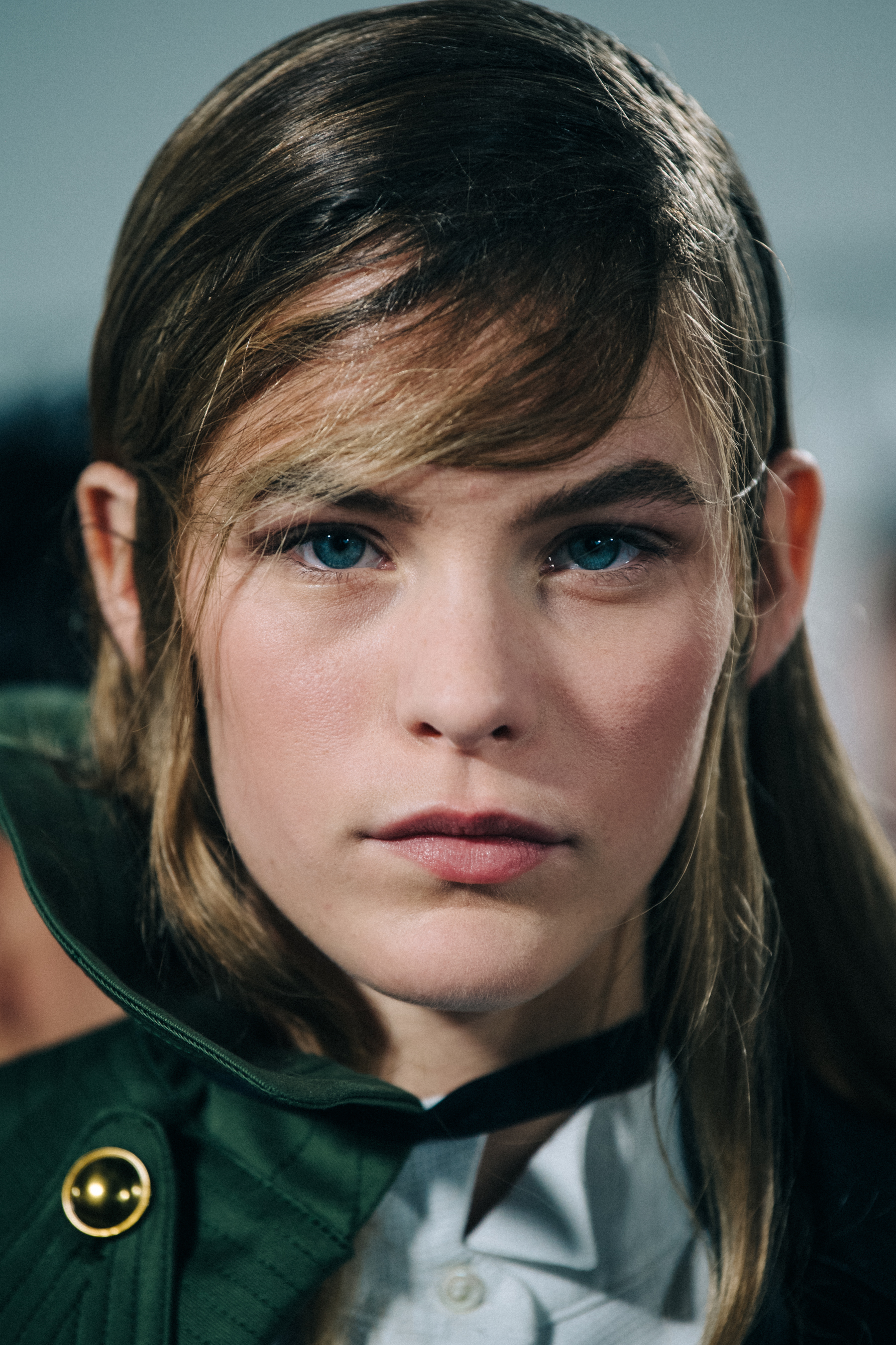 Portrait of model with wet styled hair