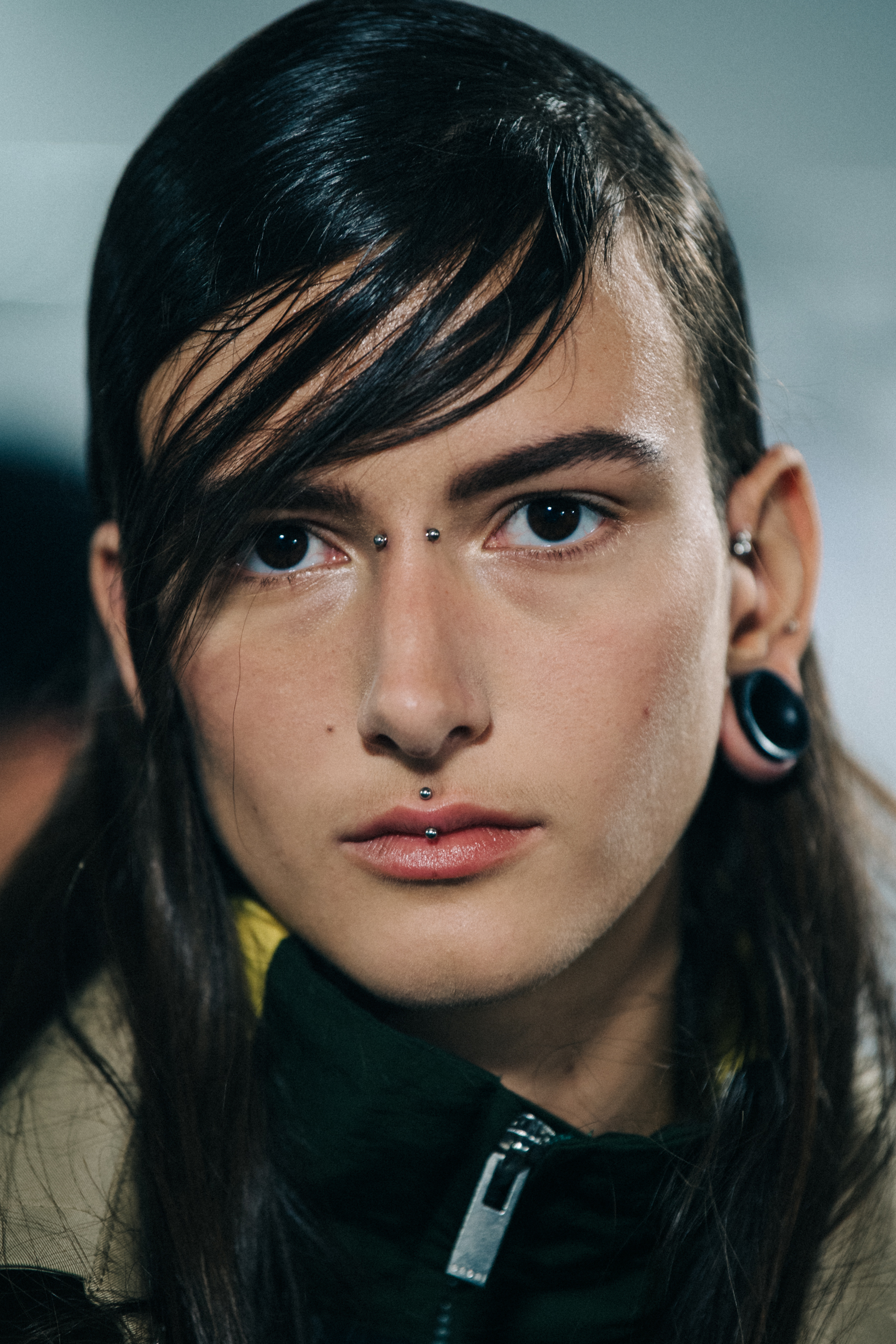 Portrait of model with wet styled hair