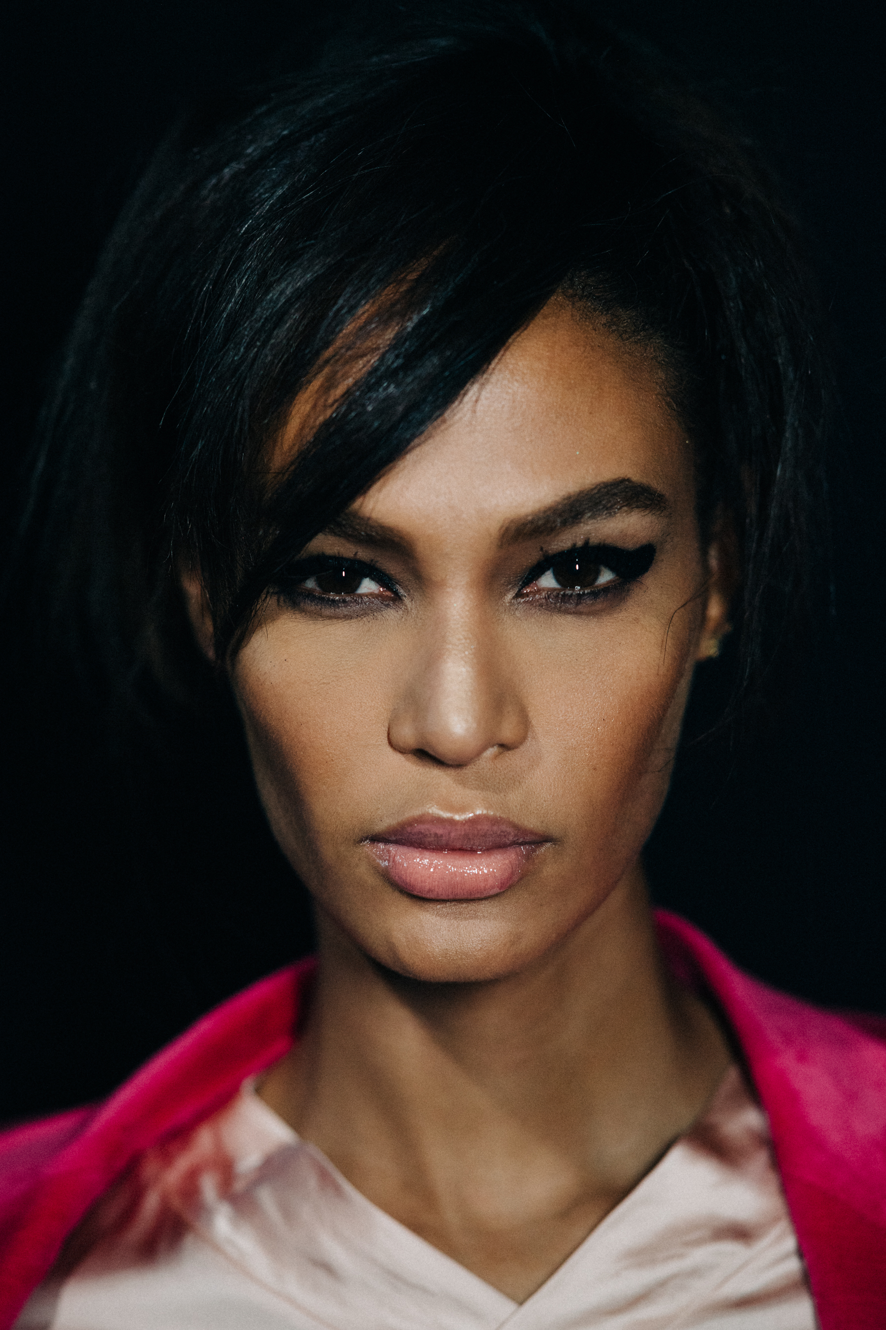 Joan Smalls backstage at Tom Ford