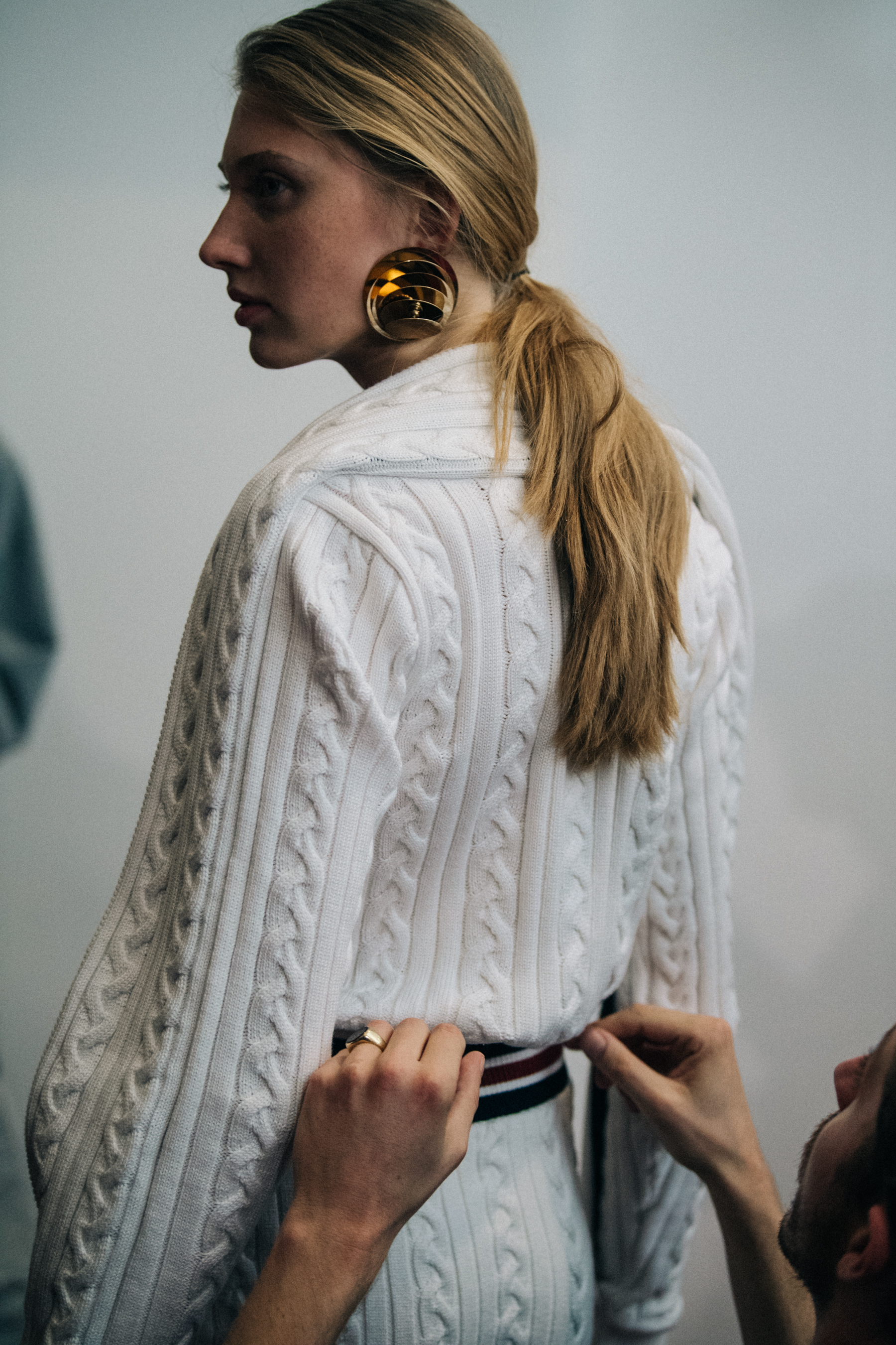 Maryna Polkanova backstage at Y/Project