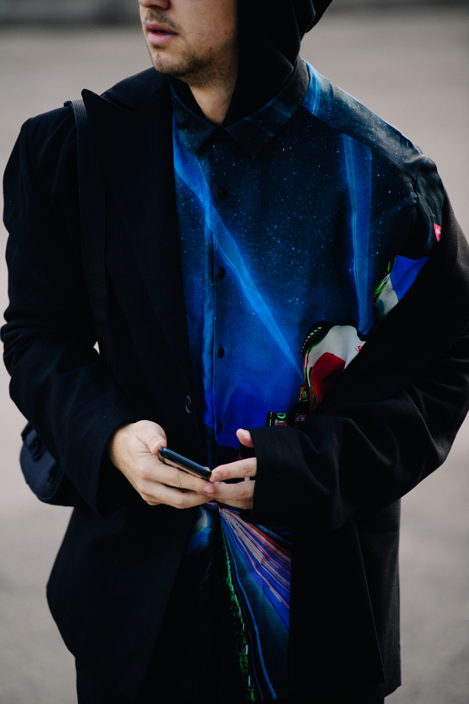 Man wearing blue shirt